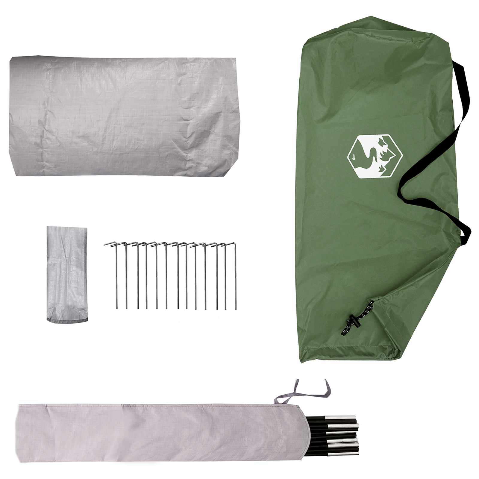 Backpacking Tent Groen 4-persoons 185T Polyester met PU Coating – afbeelding 9