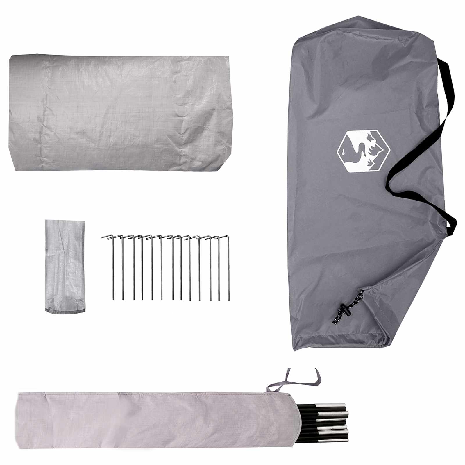 Backpacking Tent Grijs en Oranje 4-persoons – afbeelding 9