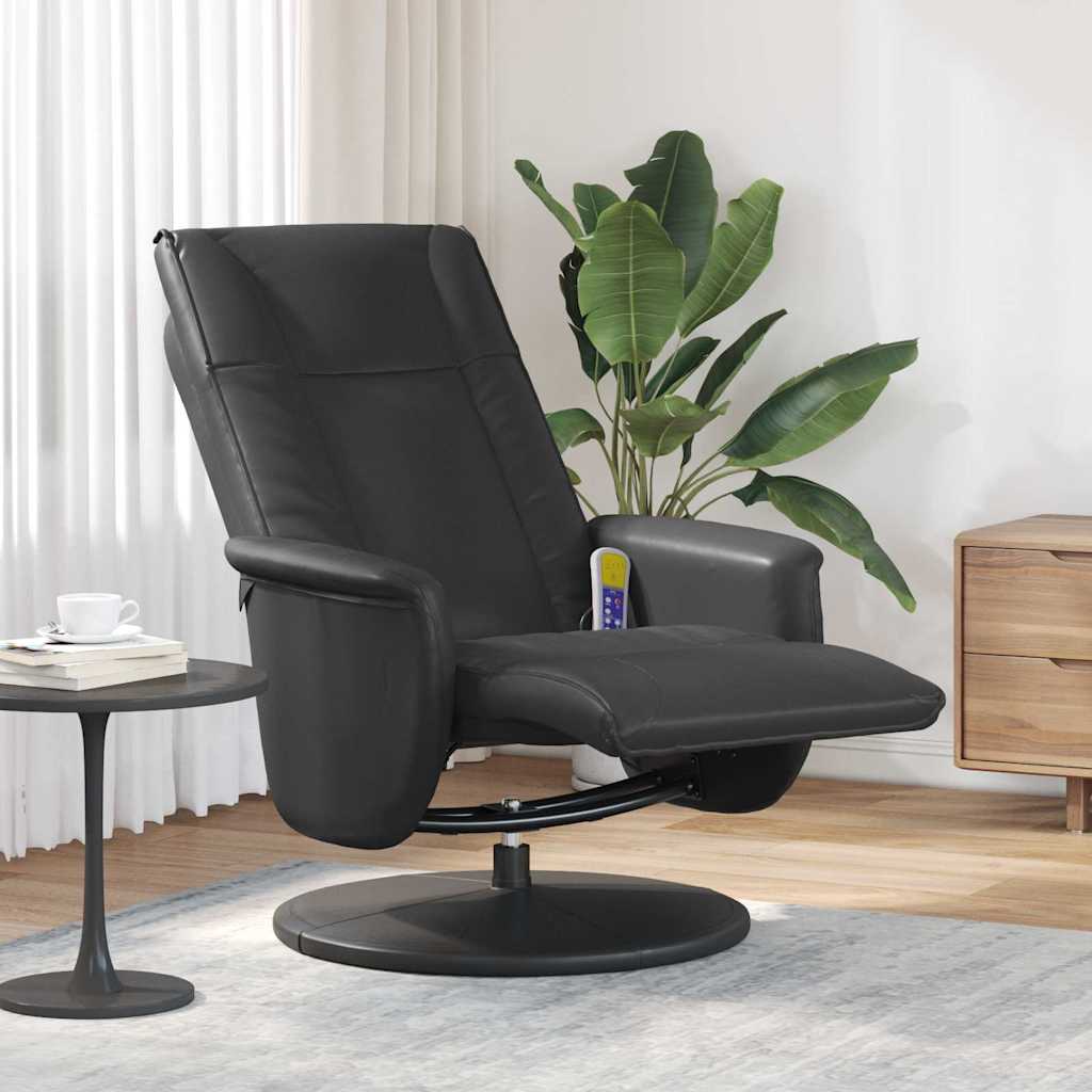 Draaibare Massagestoel Zwart 71 x 90 x 105 cm Nep Leer