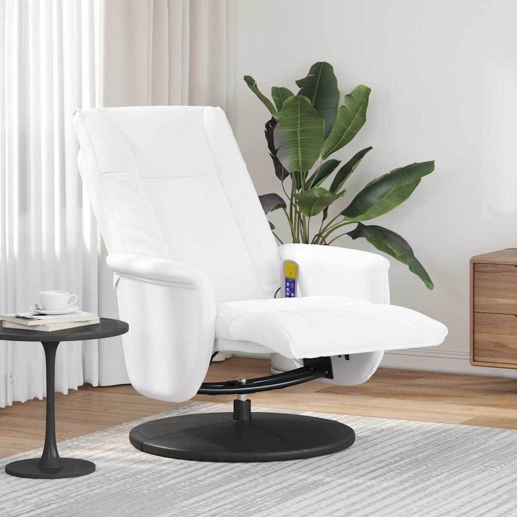 Draaibare Massagestoel Wit 71 x 90 x 105 cm Nep Leer