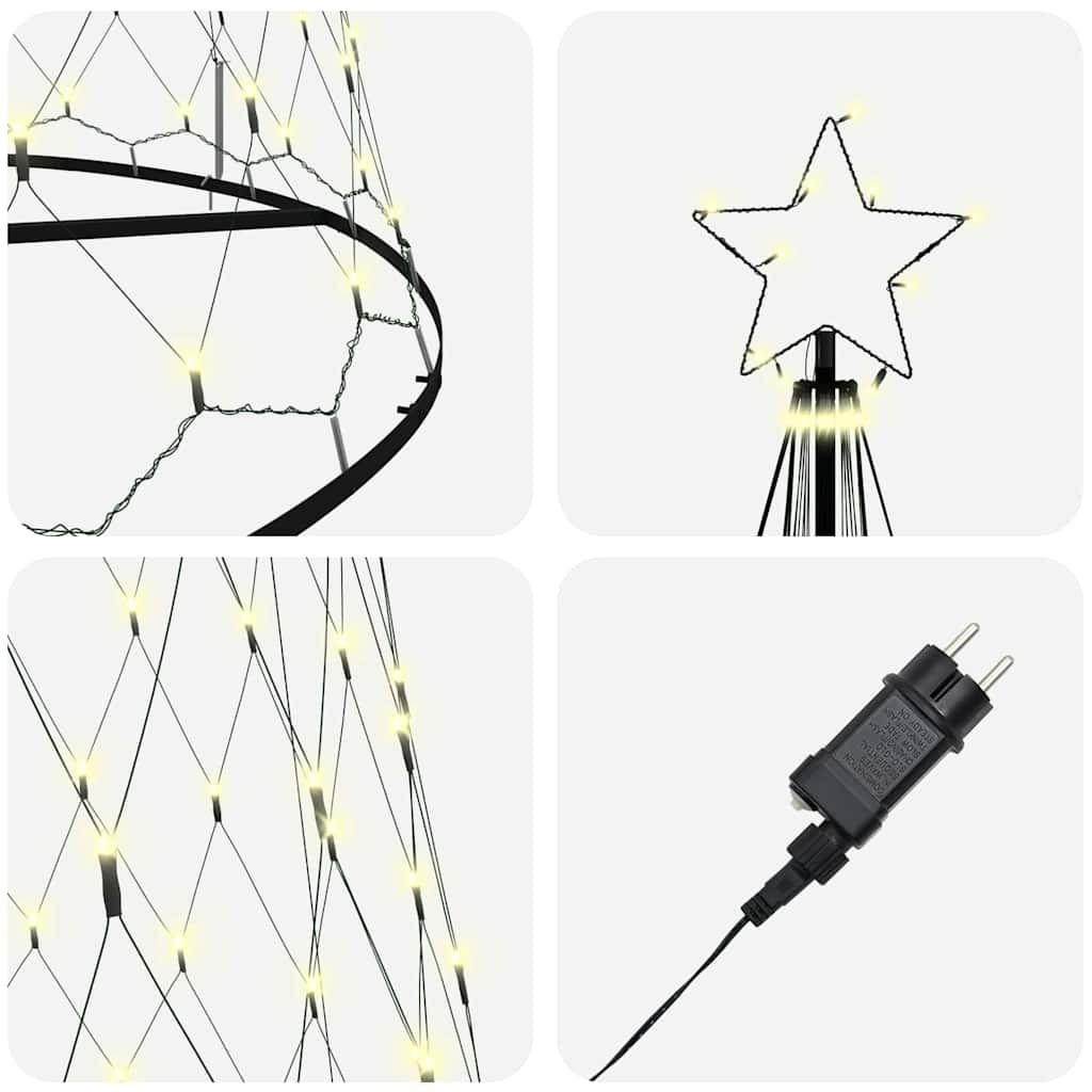 LED Kerstboom met 455 LED met standaard Warmwit 399 cm Metaal – afbeelding 6