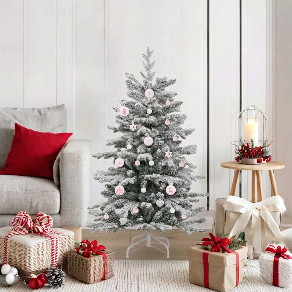 Kerstbal Set 40 pcs Wit en Roze Kunststof