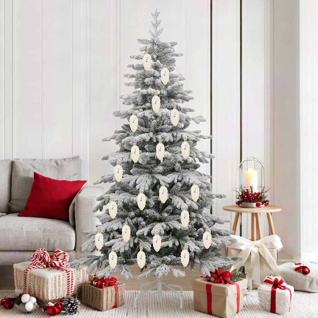 Kerstdennenappeltje 40 pcs champagne Kunststof