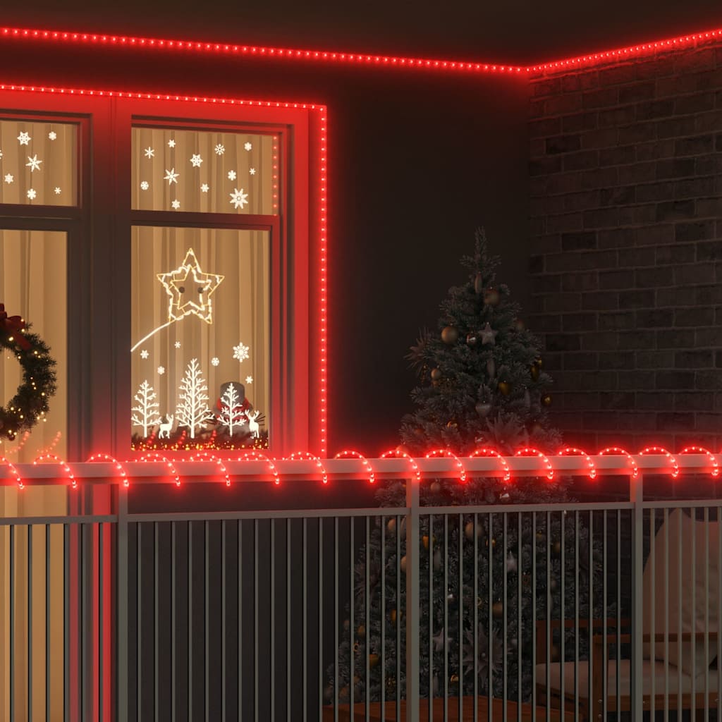 Touwenlicht met 2400 LED Rood 100 m PVC
