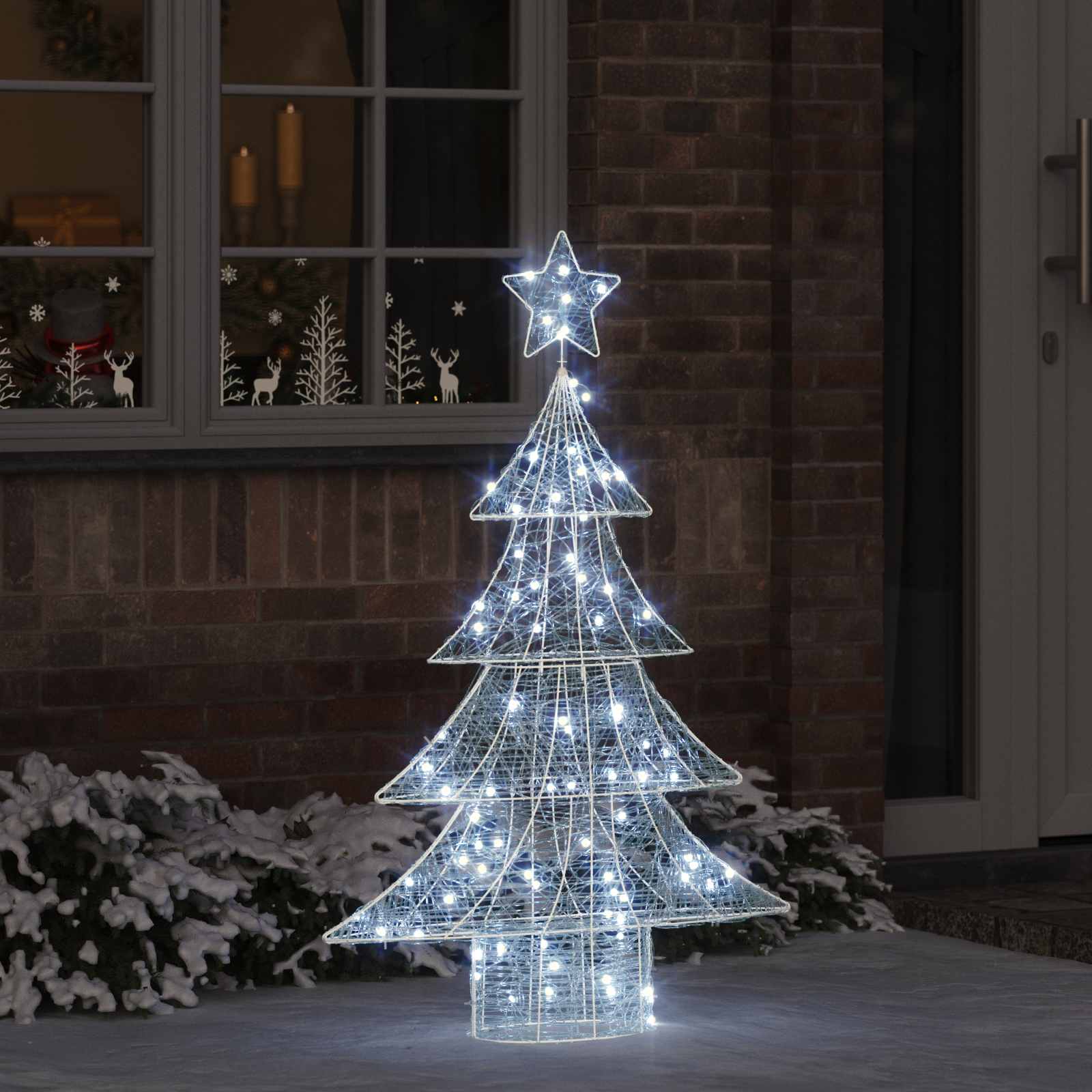Kerstboom met 100 LED Koudwit 120 cm Acryl