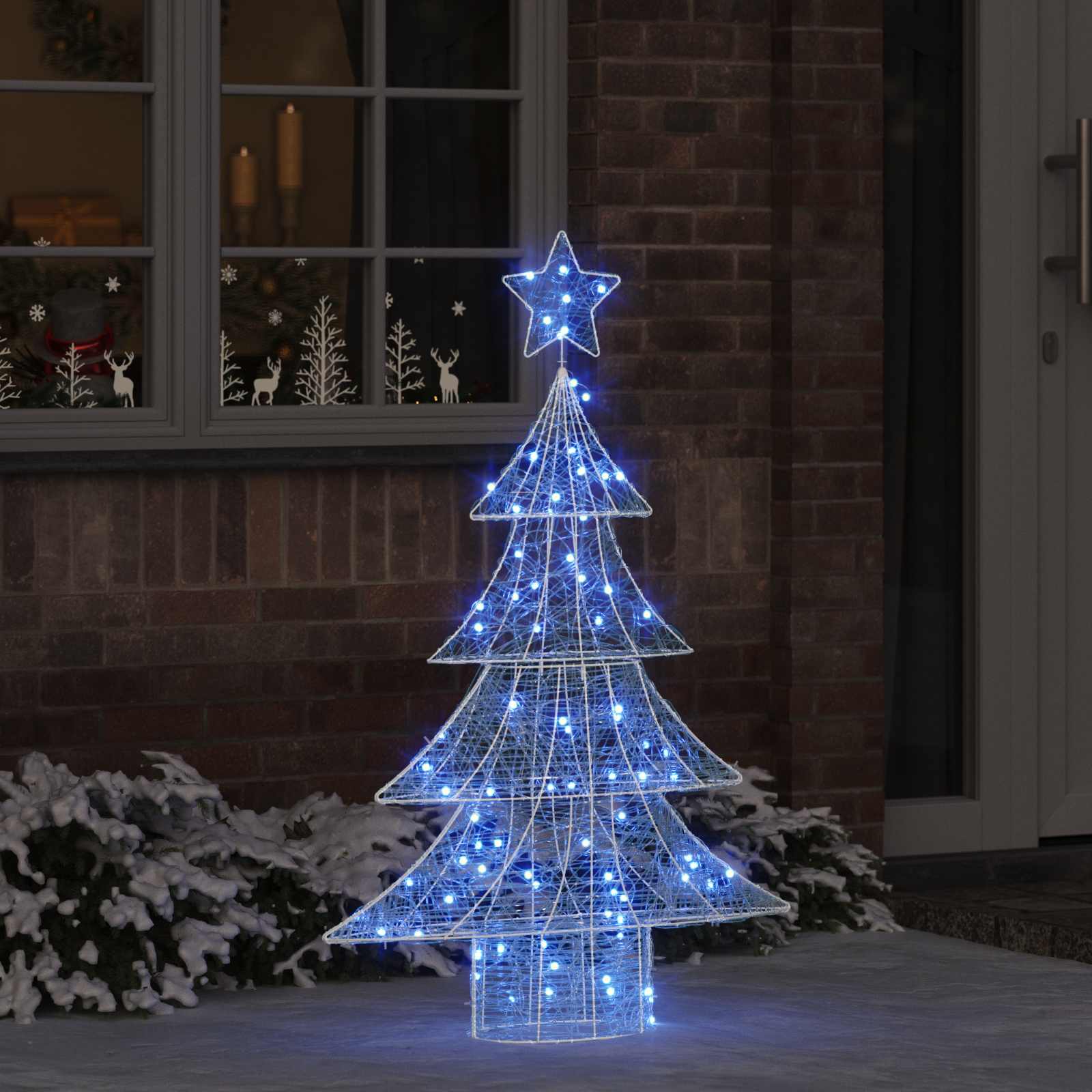 Kerstboom met 100 LED Blauw 120 cm Acryl