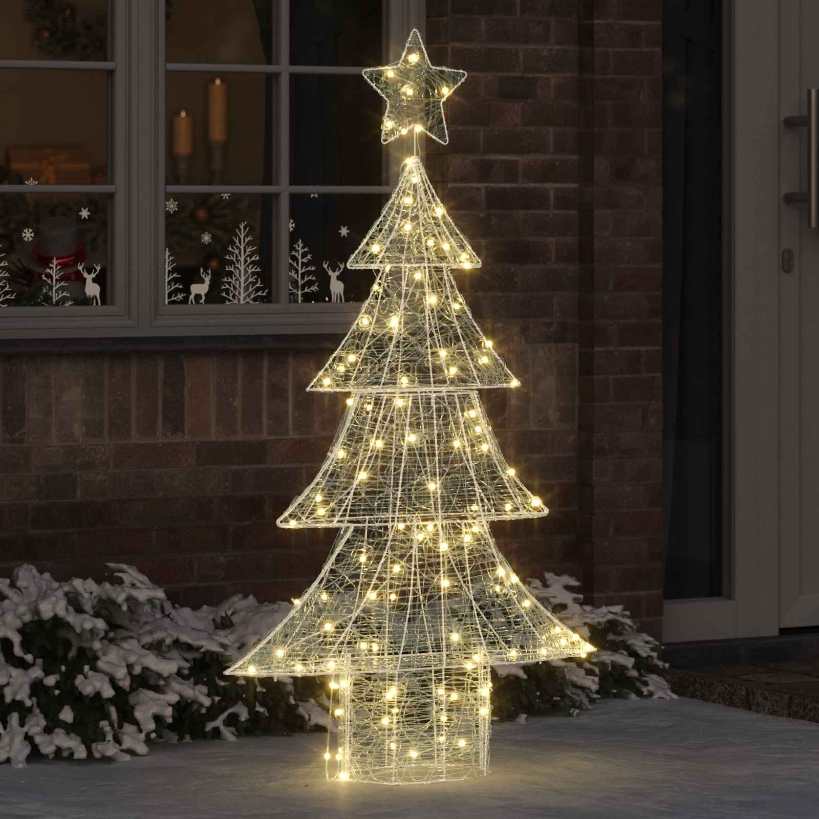 Kerstboom met 160 LED Warmwit 150 cm Acryl