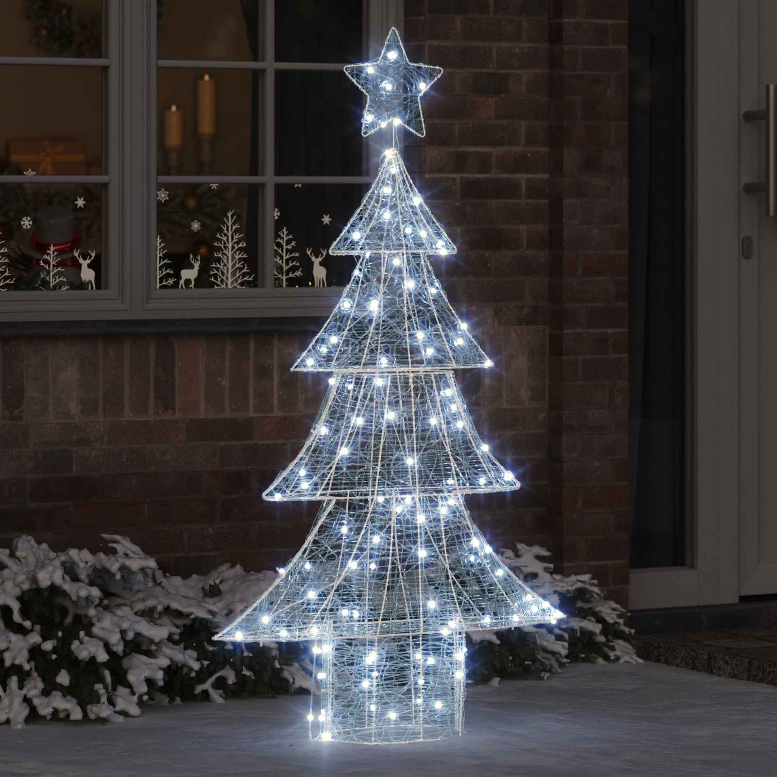 Kerstboom met 160 LED Koudwit 150 cm Acryl