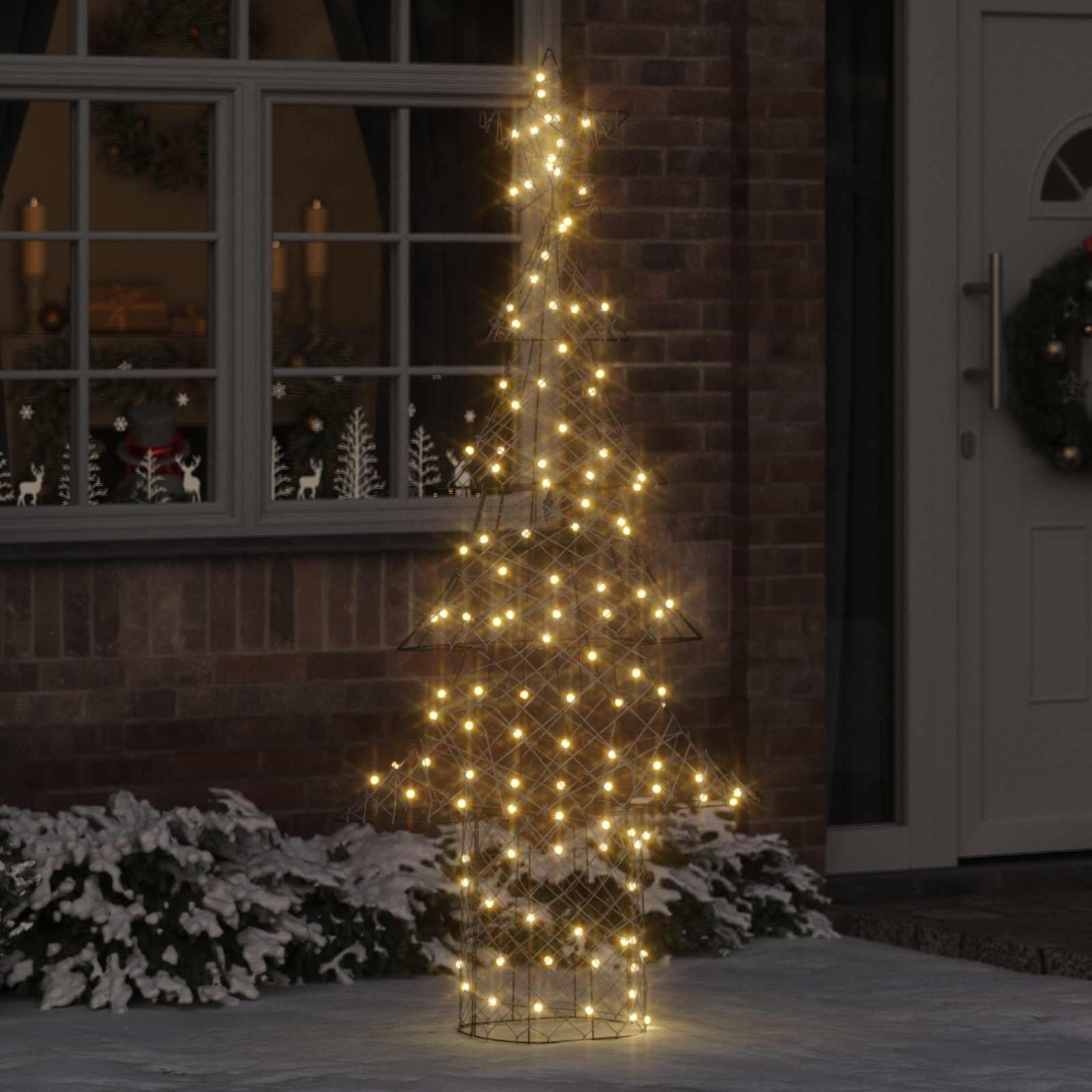 Kerstboom met 240 LED Warmwit 180 cm Rattan