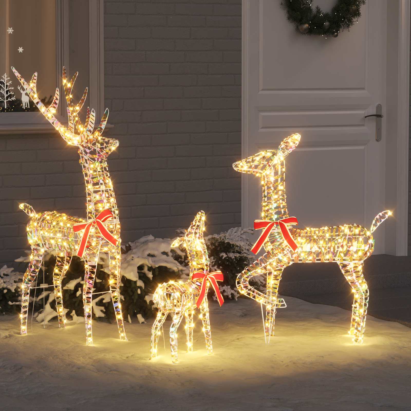 Rendier Familie met 300 LED 3 pcs Warmwit 67 x 26 x 127 cm PET