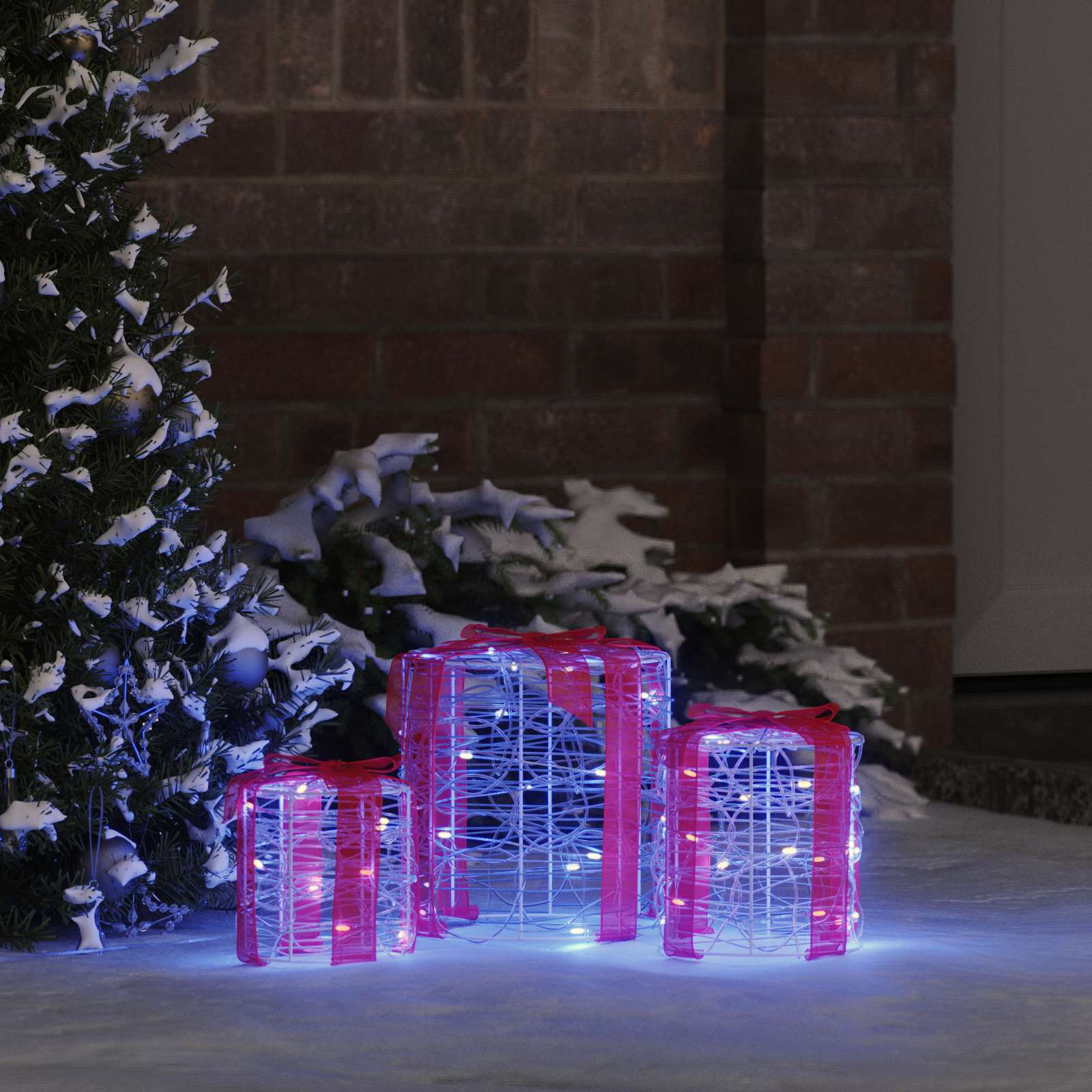 Decoratie voor Geschenkdoos 3 pcs Blauw 20 x 20 x 21 cm Acryl