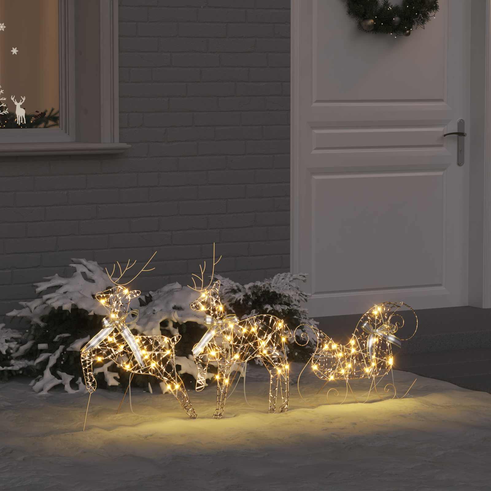 LED Rendieren met 60 LED 3 pcs Warmwit PET