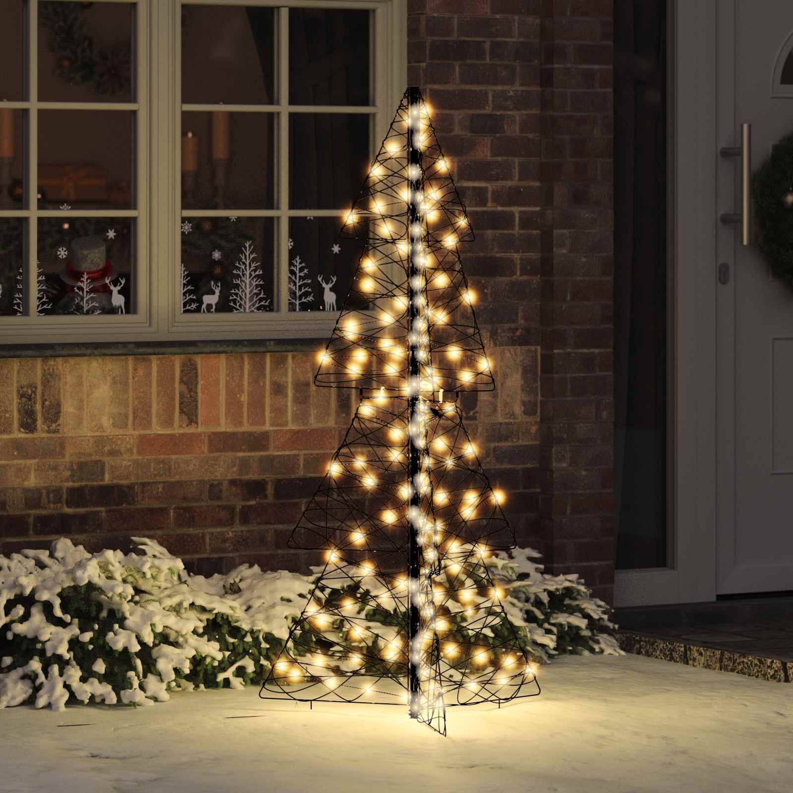 Kerstboom met 160 LED Warmwit 150 cm Rattan