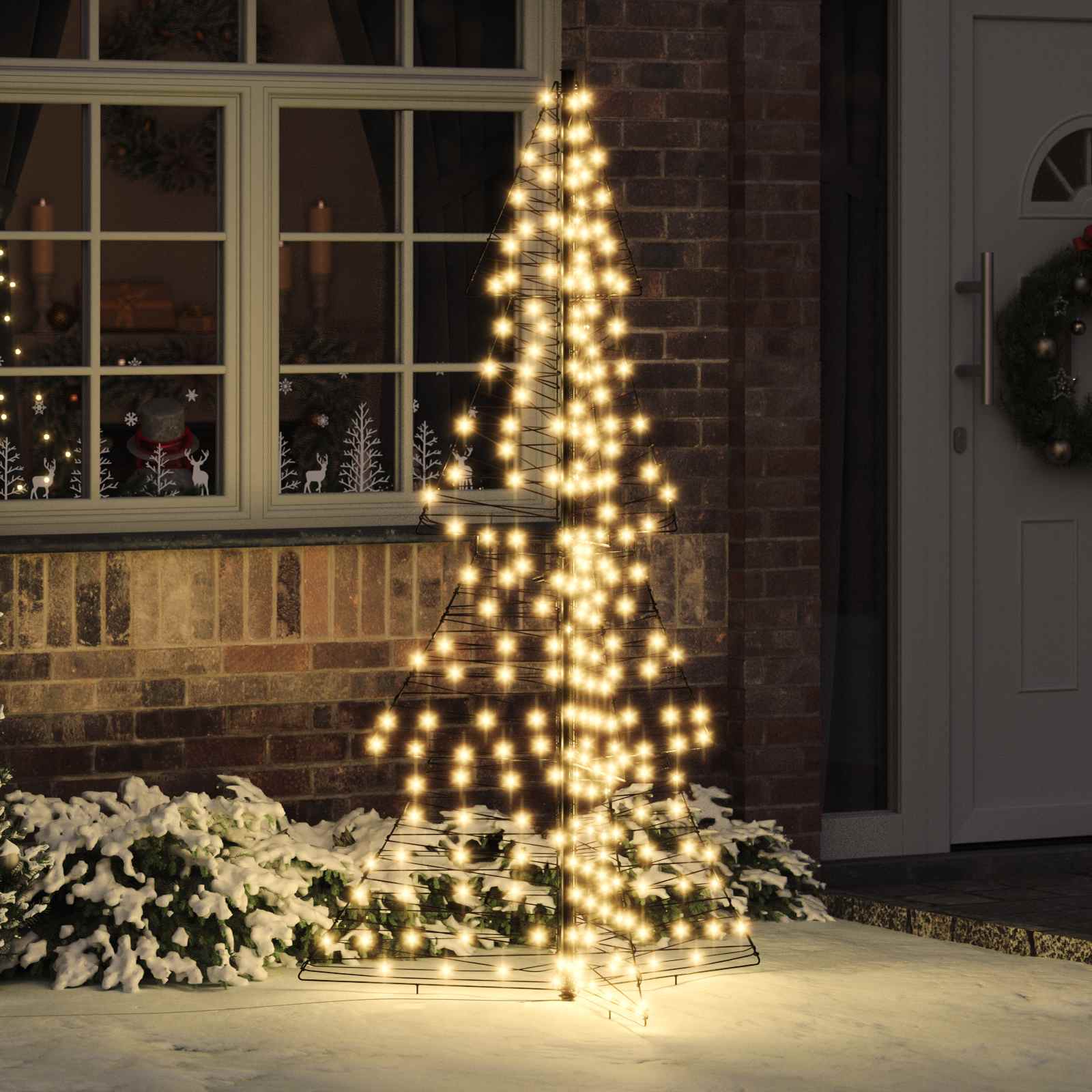Kerstboom met 240 LED Warmwit 180 cm Rattan