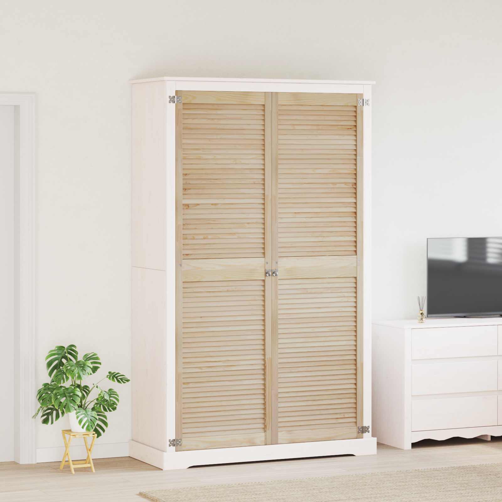 Kastdeur 2 pcs Naturel 201 x 2,1 x 59,5 cm Massief grenenhout