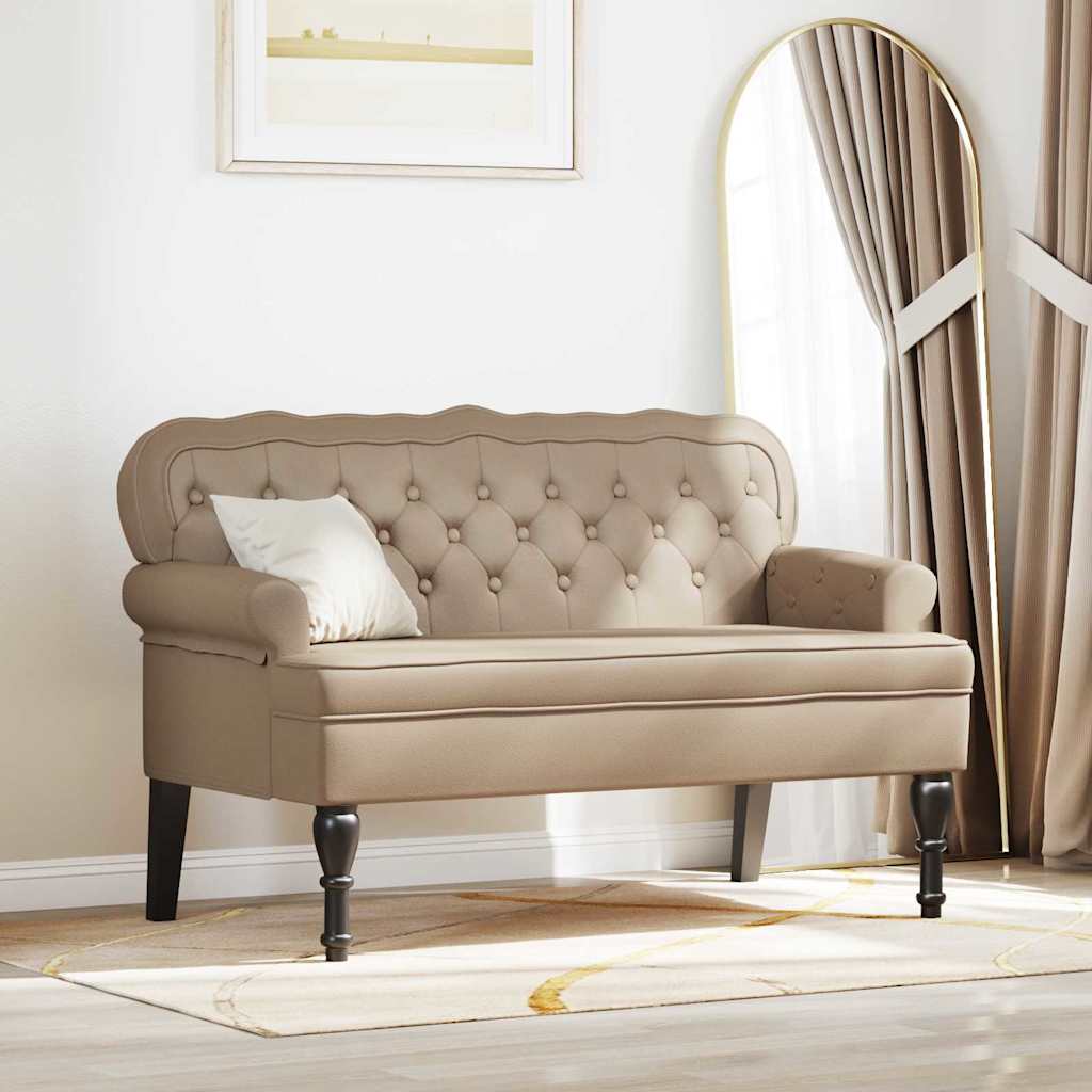 Chesterfield Bank Cappuccino 119,5 x 64,5 x 75 cm Nep Leer – afbeelding 1