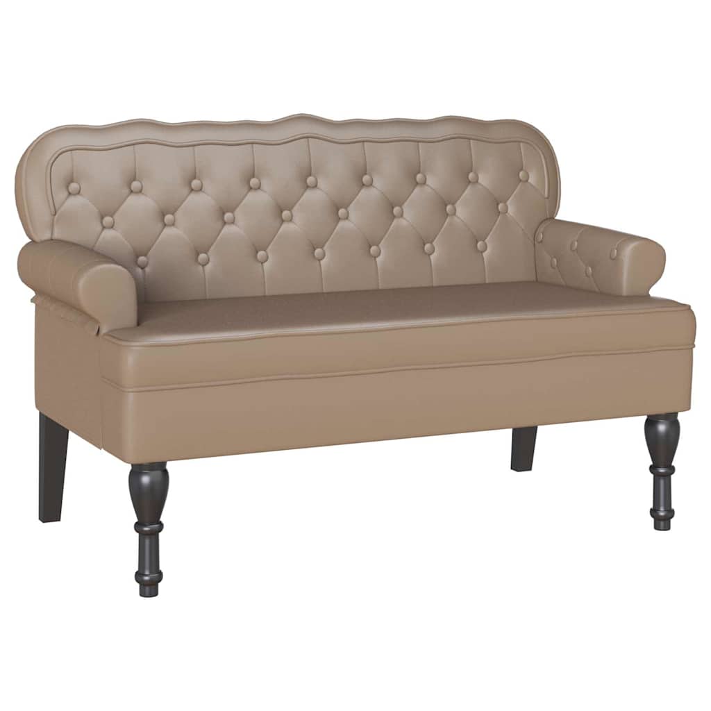 Chesterfield Bank Cappuccino 119,5 x 64,5 x 75 cm Nep Leer – afbeelding 2