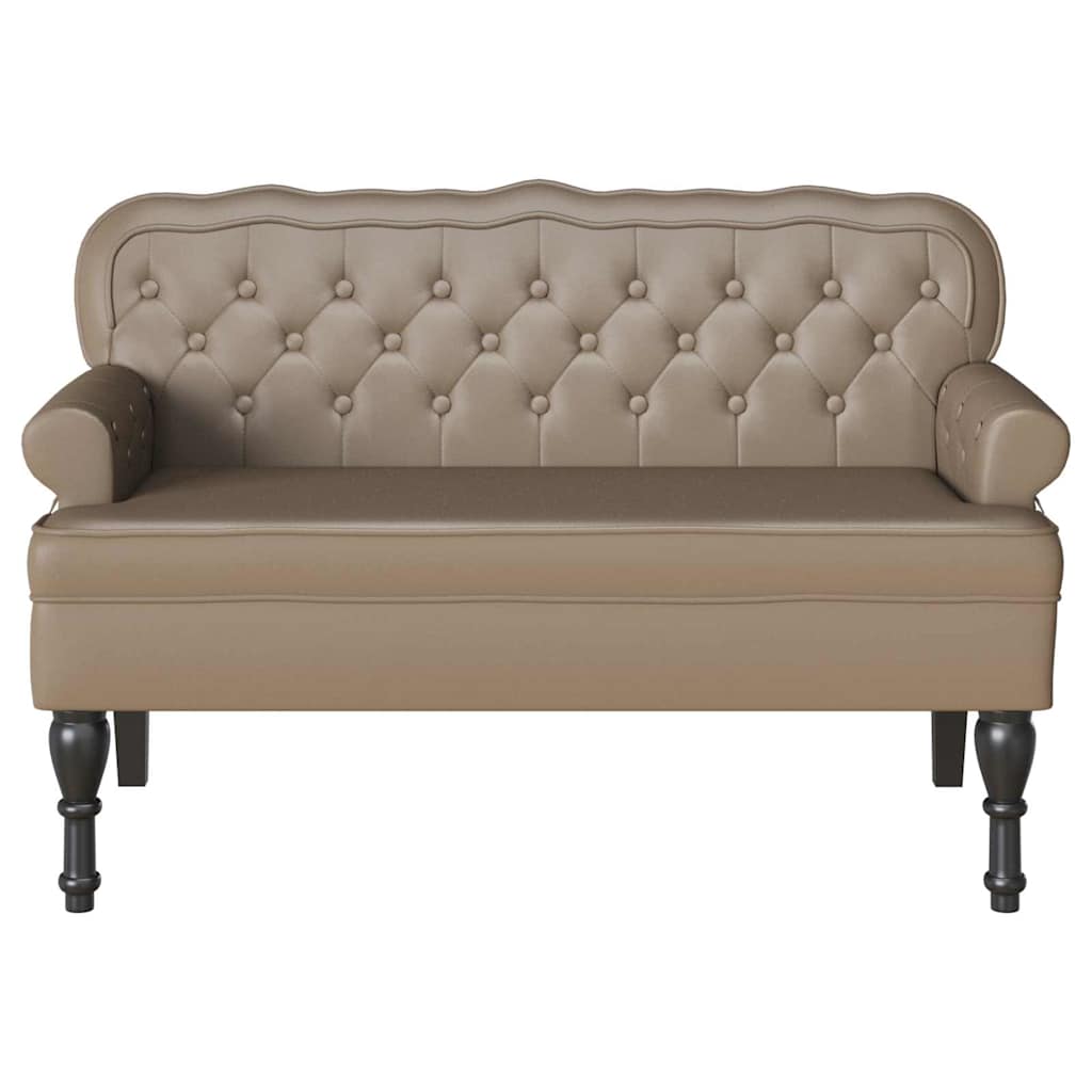 Chesterfield Bank Cappuccino 119,5 x 64,5 x 75 cm Nep Leer – afbeelding 4
