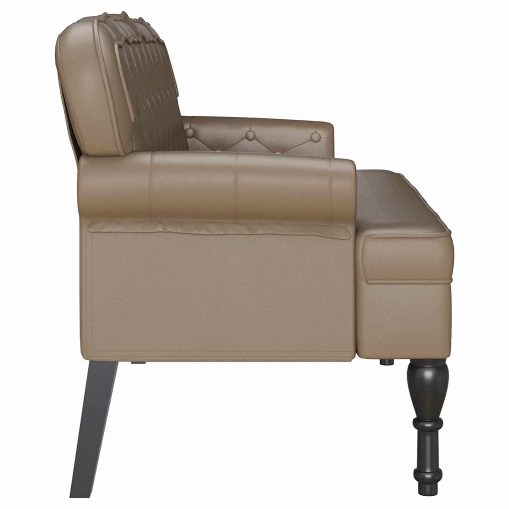 Chesterfield Bank Cappuccino 119,5 x 64,5 x 75 cm Nep Leer – afbeelding 5