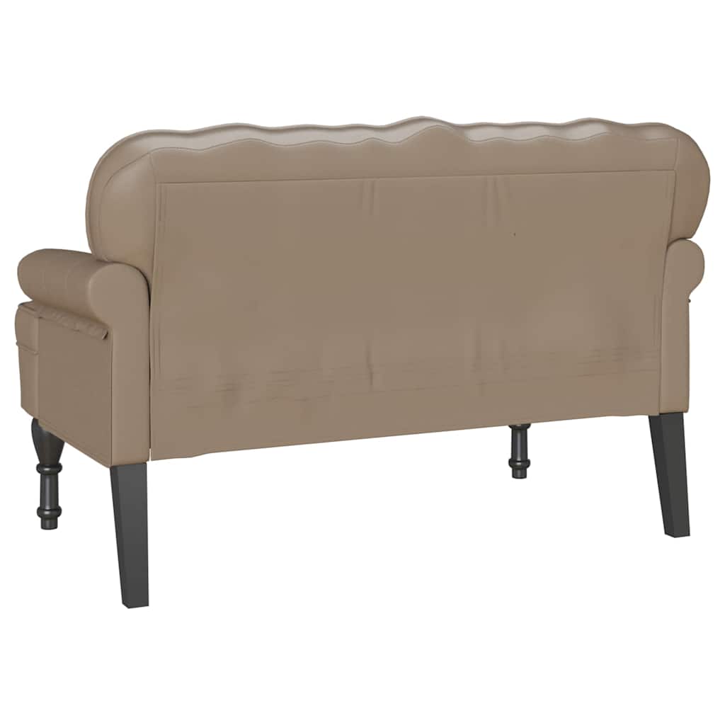 Chesterfield Bank Cappuccino 119,5 x 64,5 x 75 cm Nep Leer – afbeelding 6