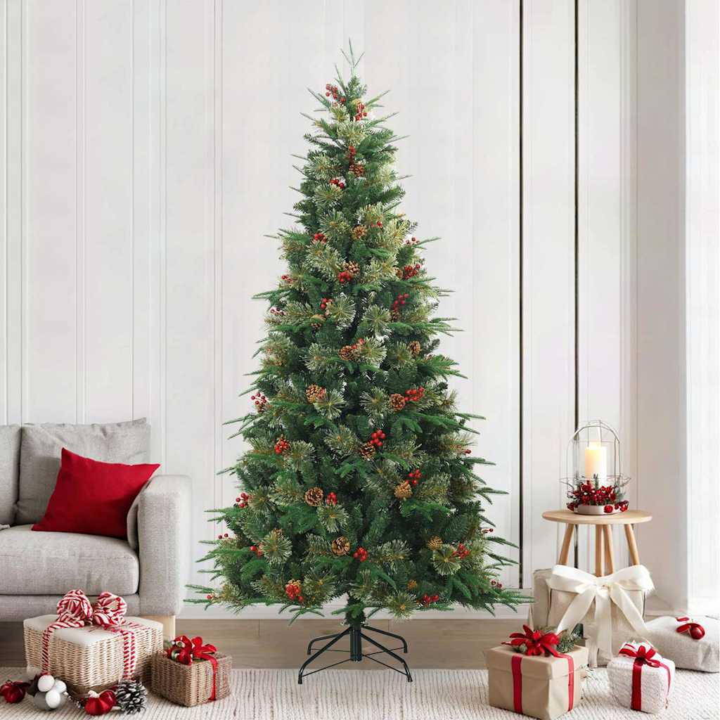 Kunstmatige Inklapbare Kerstboom Groen 240 cm PVC, PE en Staal