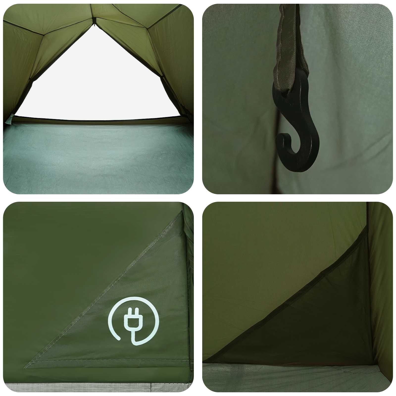 Tunneltent Olijfgroen 4-persoons 185T Polyester met PU Coating – afbeelding 10