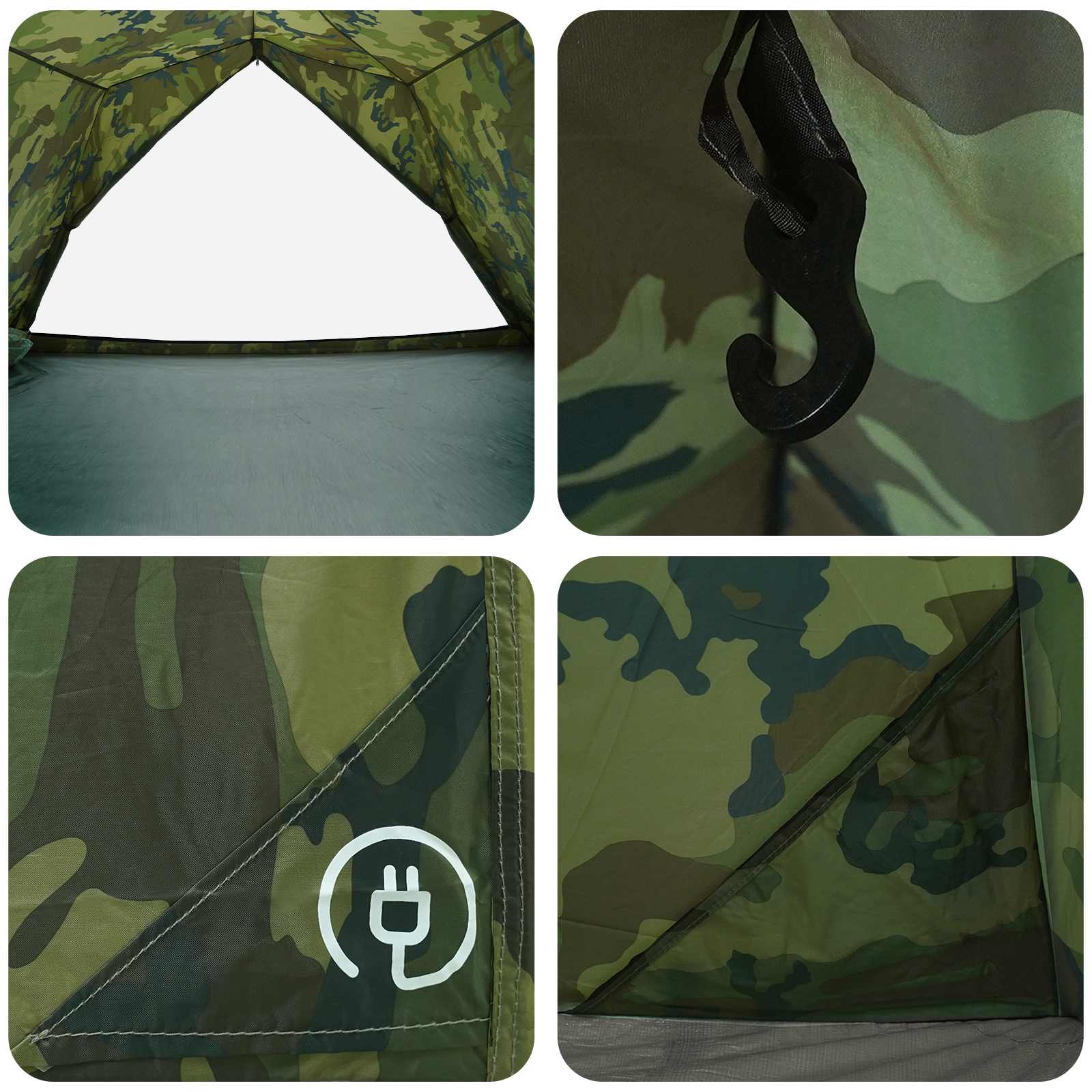Tunneltent Camouflage 4-persoons 185T Polyester met PU Coating – afbeelding 10