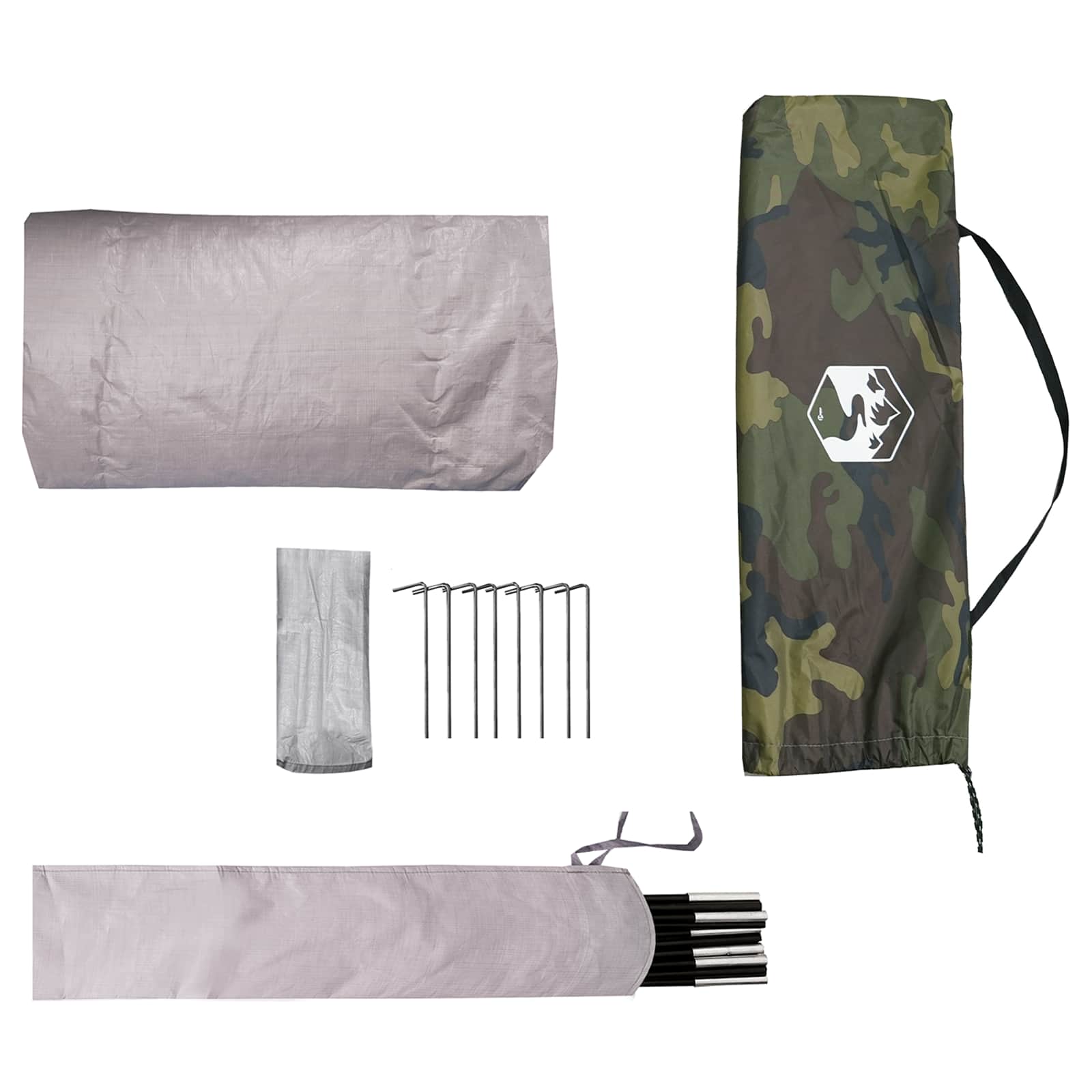 Tunneltent Camouflage 4-persoons 185T Polyester met PU Coating – afbeelding 9