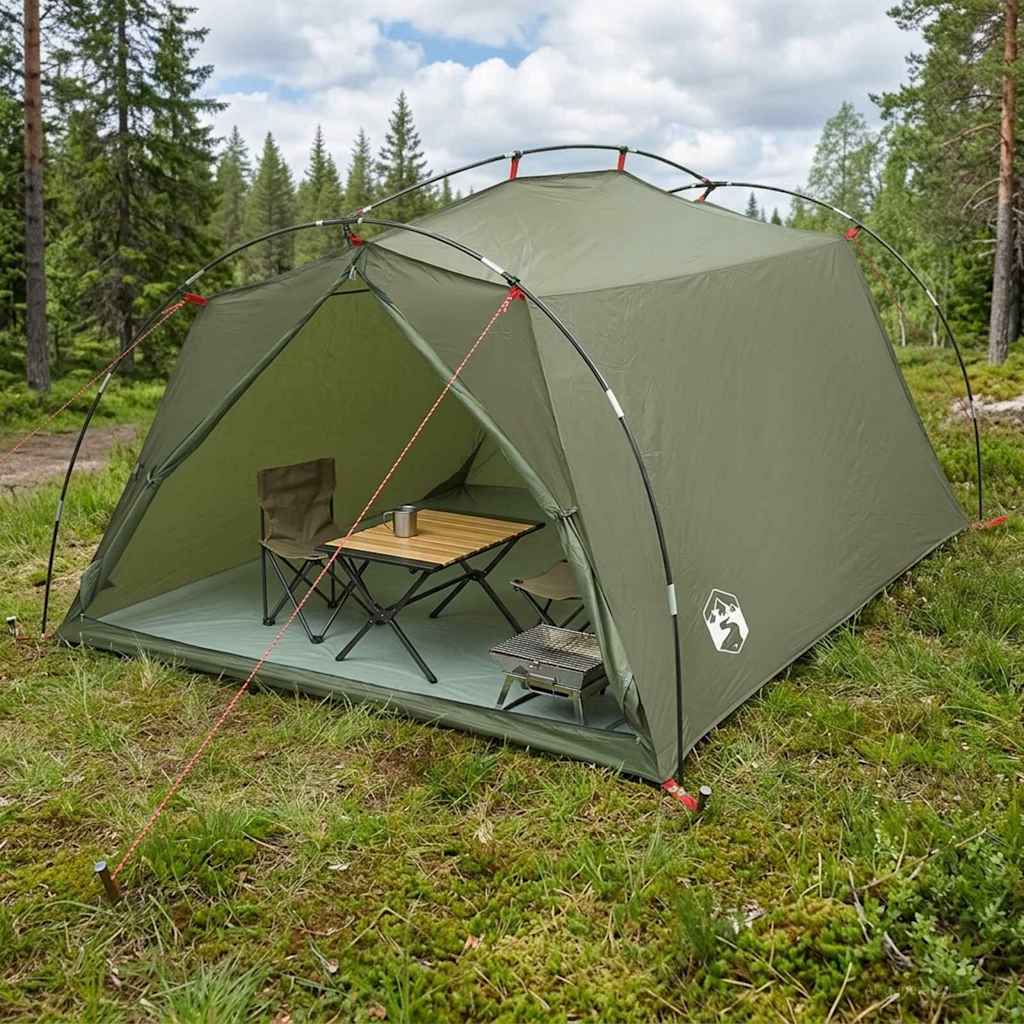 Tunneltent Olijfgroen 2-persoons 185T Polyester met PU Coating – afbeelding 1