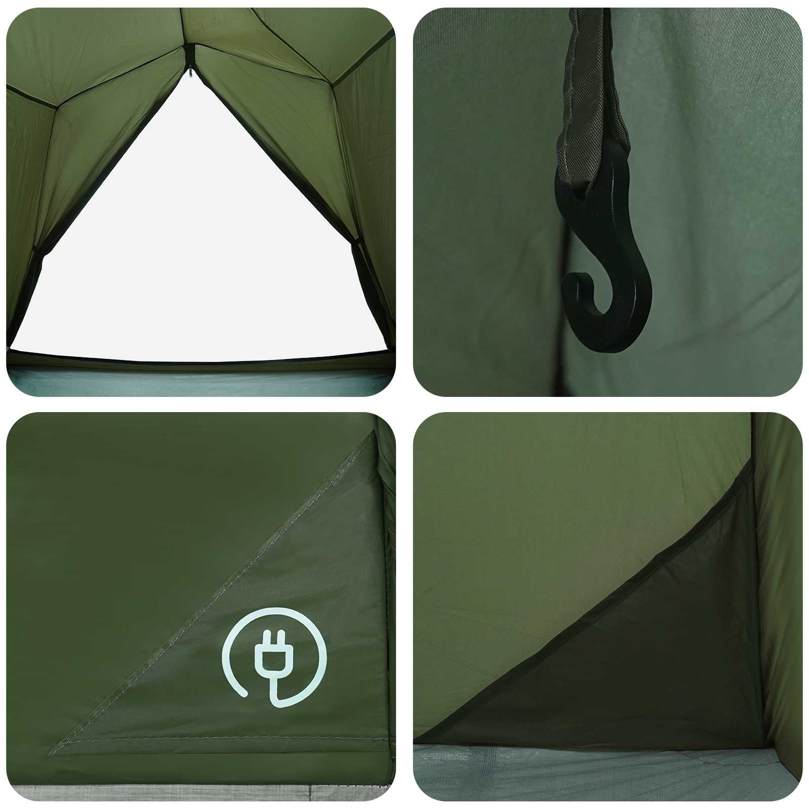 Tunneltent Olijfgroen 2-persoons 185T Polyester met PU Coating – afbeelding 10