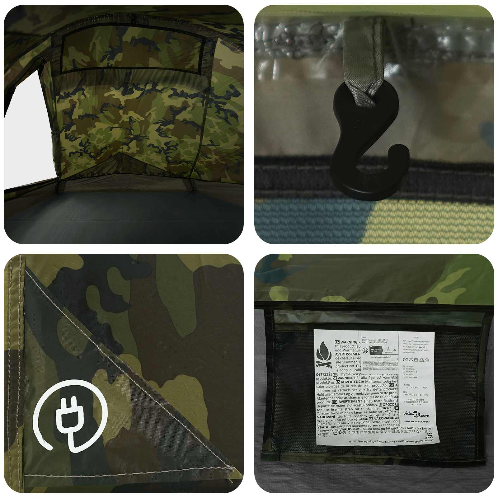 Backpacking Tent Camouflage 4-persoons – afbeelding 10