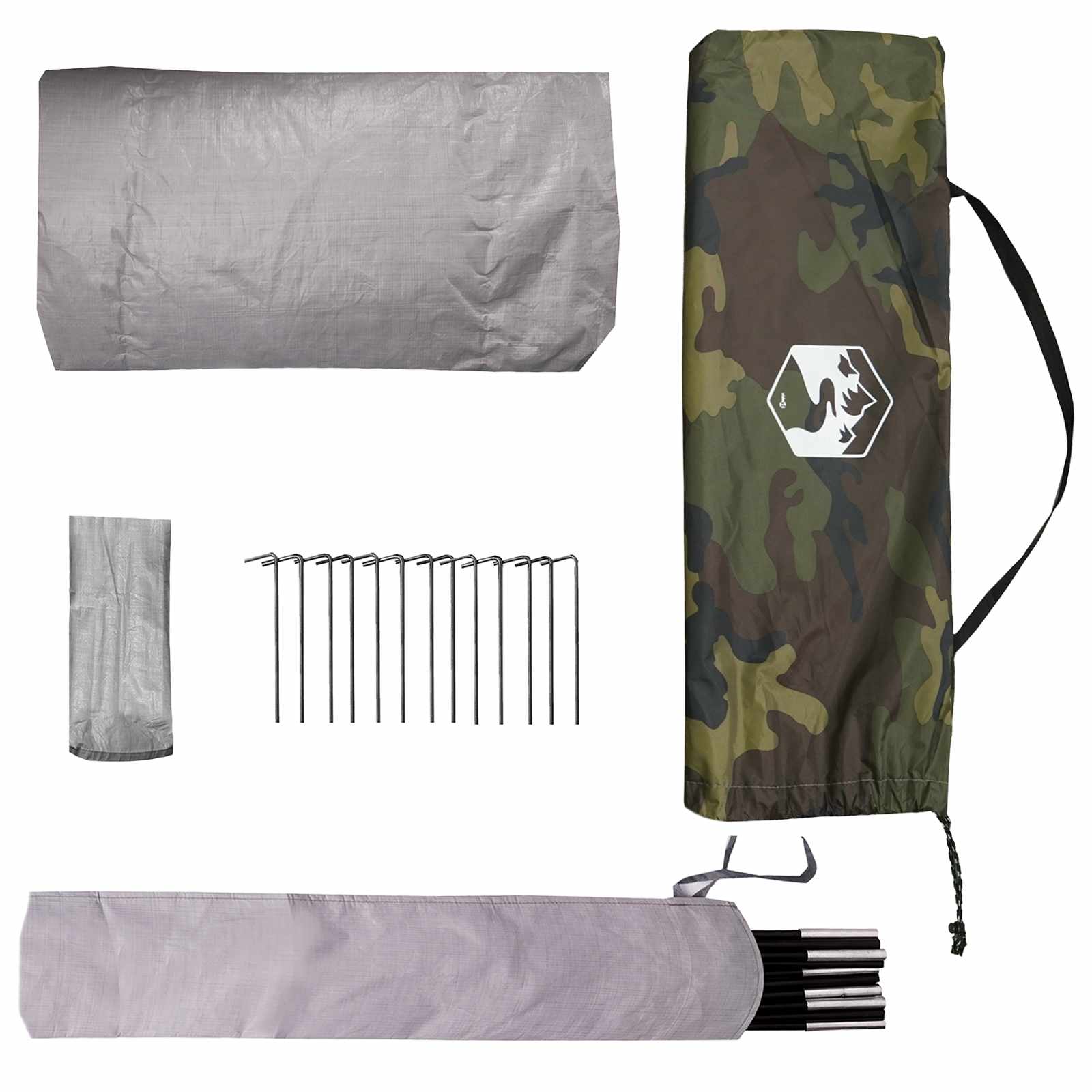 Backpacking Tent Camouflage 4-persoons – afbeelding 9