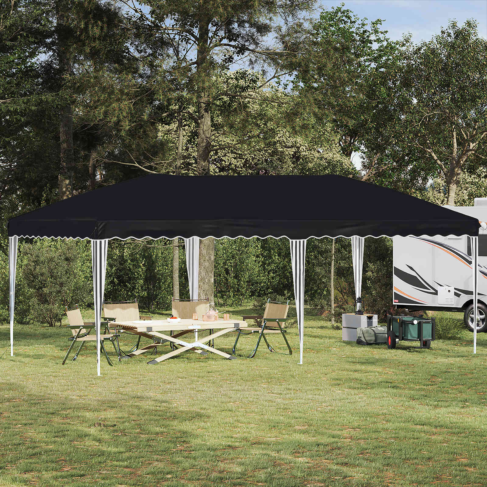Pop-up Feesttent 575 x 290 x 245 cm Antracietkleurig
