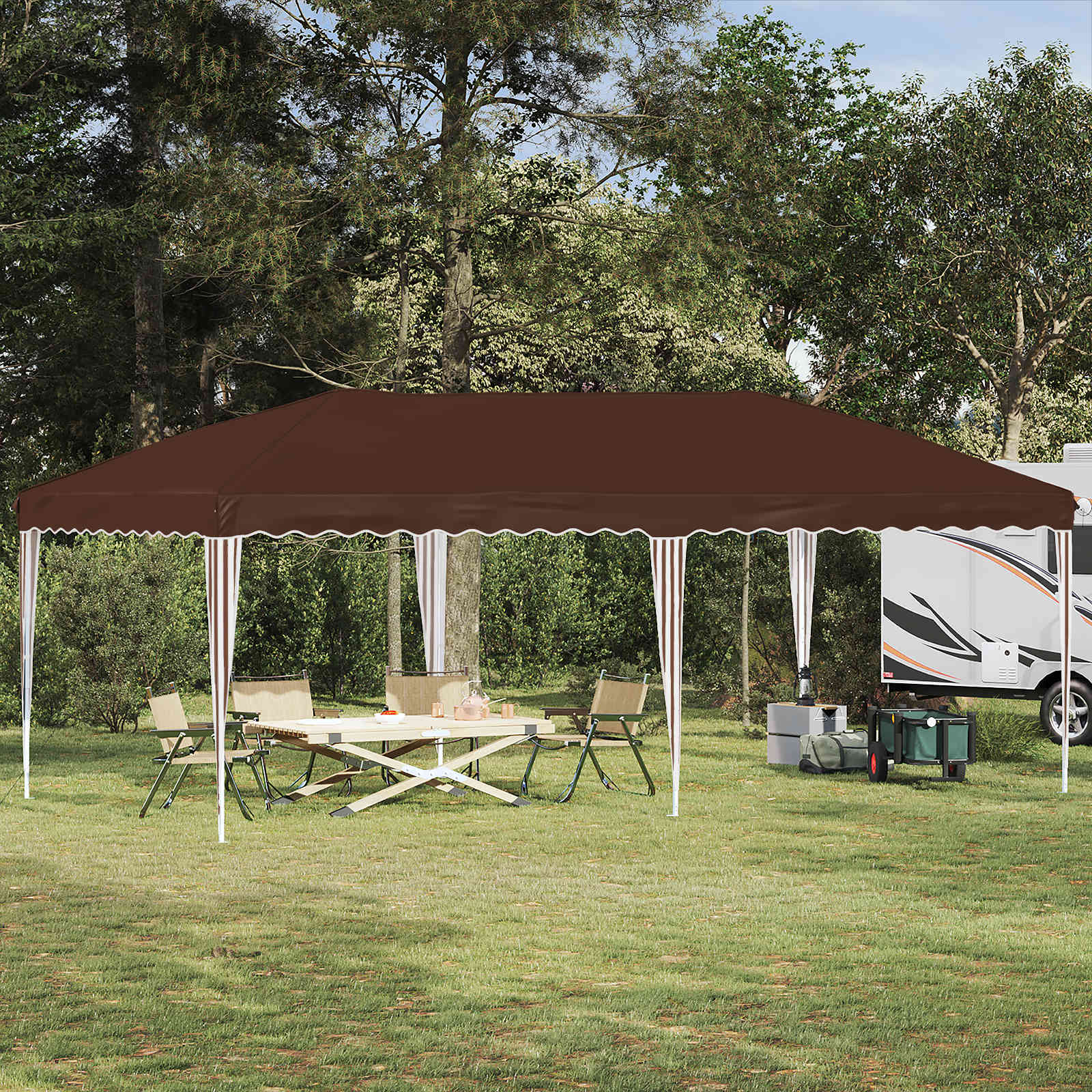 Pop-up Feesttent 575 x 290 x 245 cm Bruin