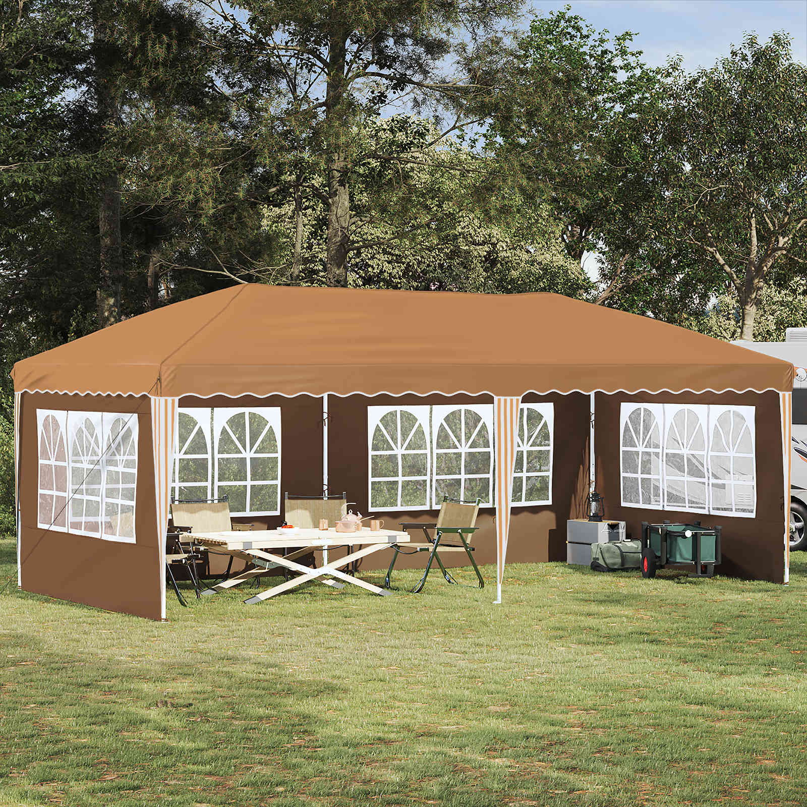 Pop-up Feesttent 575 x 289 x 245 cm Beige
