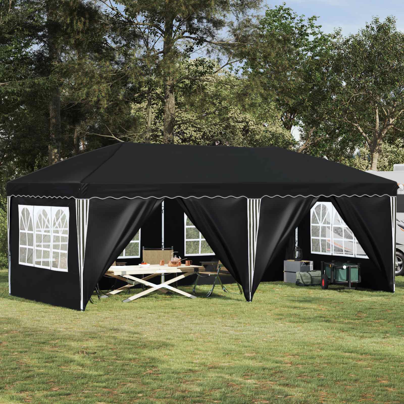Pop-up Feesttent 575 x 288 x 245 cm Antracietkleurig