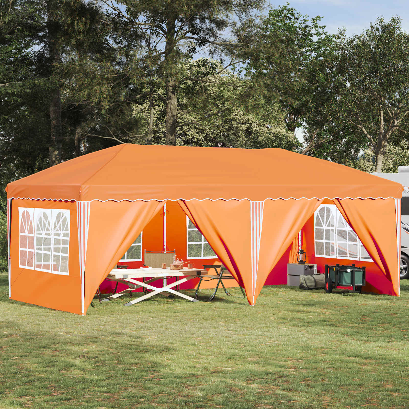 Pop-up Feesttent 575 x 288 x 245 cm Oranje