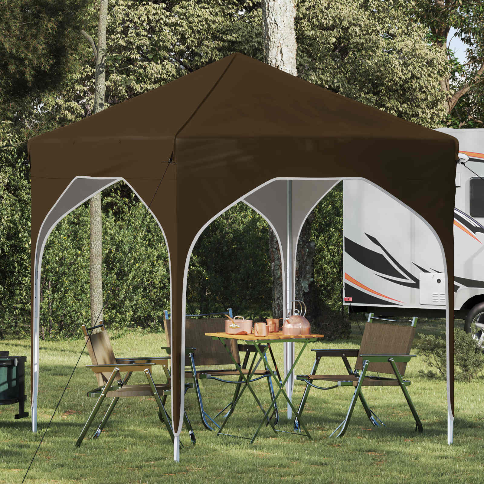 Pop-up Feesttent 194 x 194 x 245 cm Taupe