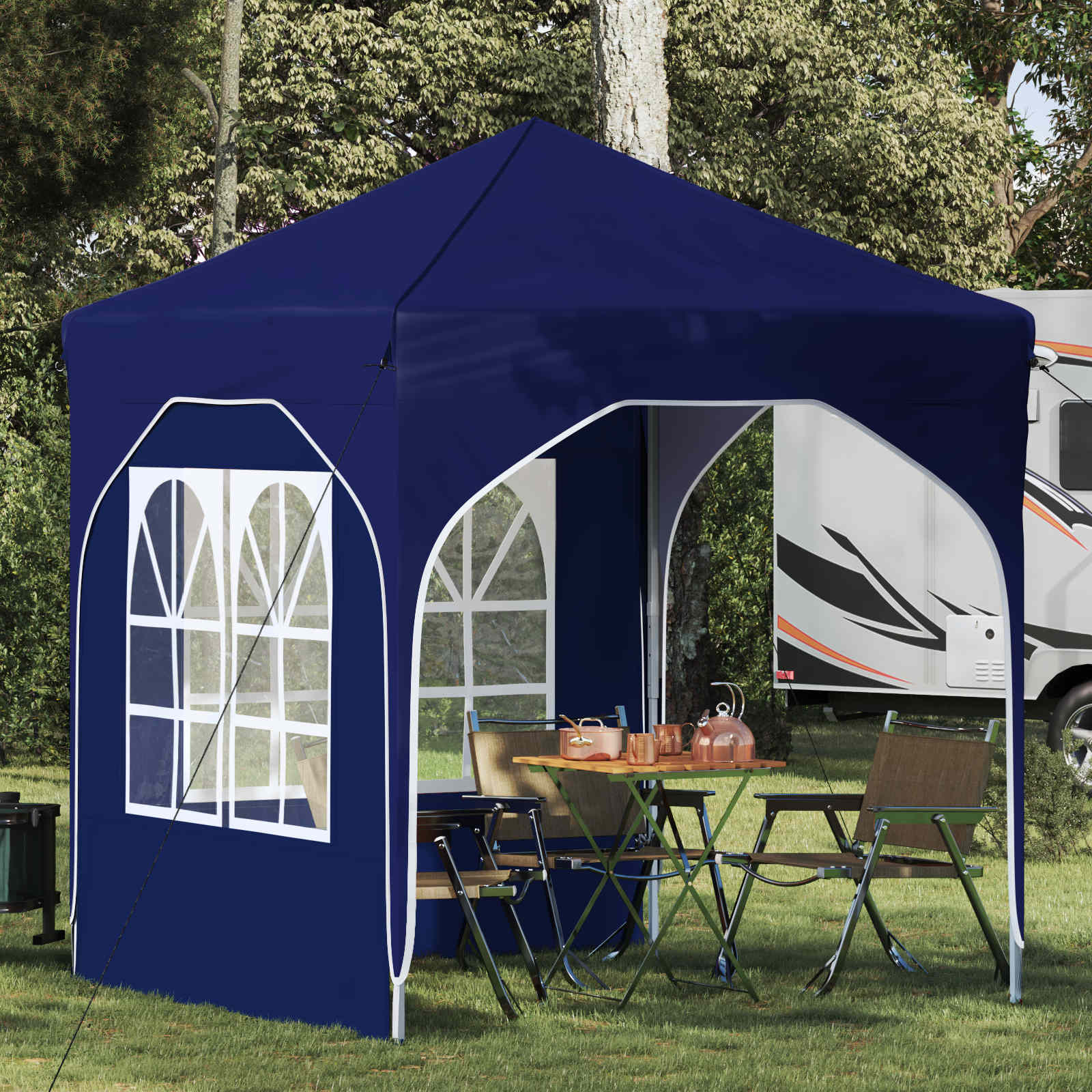 Pop-up Feesttent 192 x 192 x 245 cm Blauw – afbeelding 1