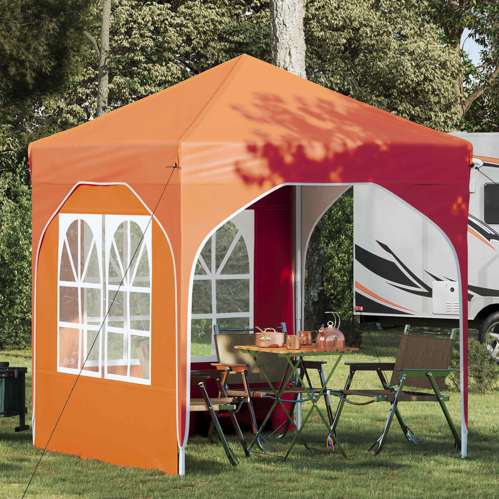 Pop-up Feesttent 192 x 192 x 245 cm Oranje – afbeelding 1