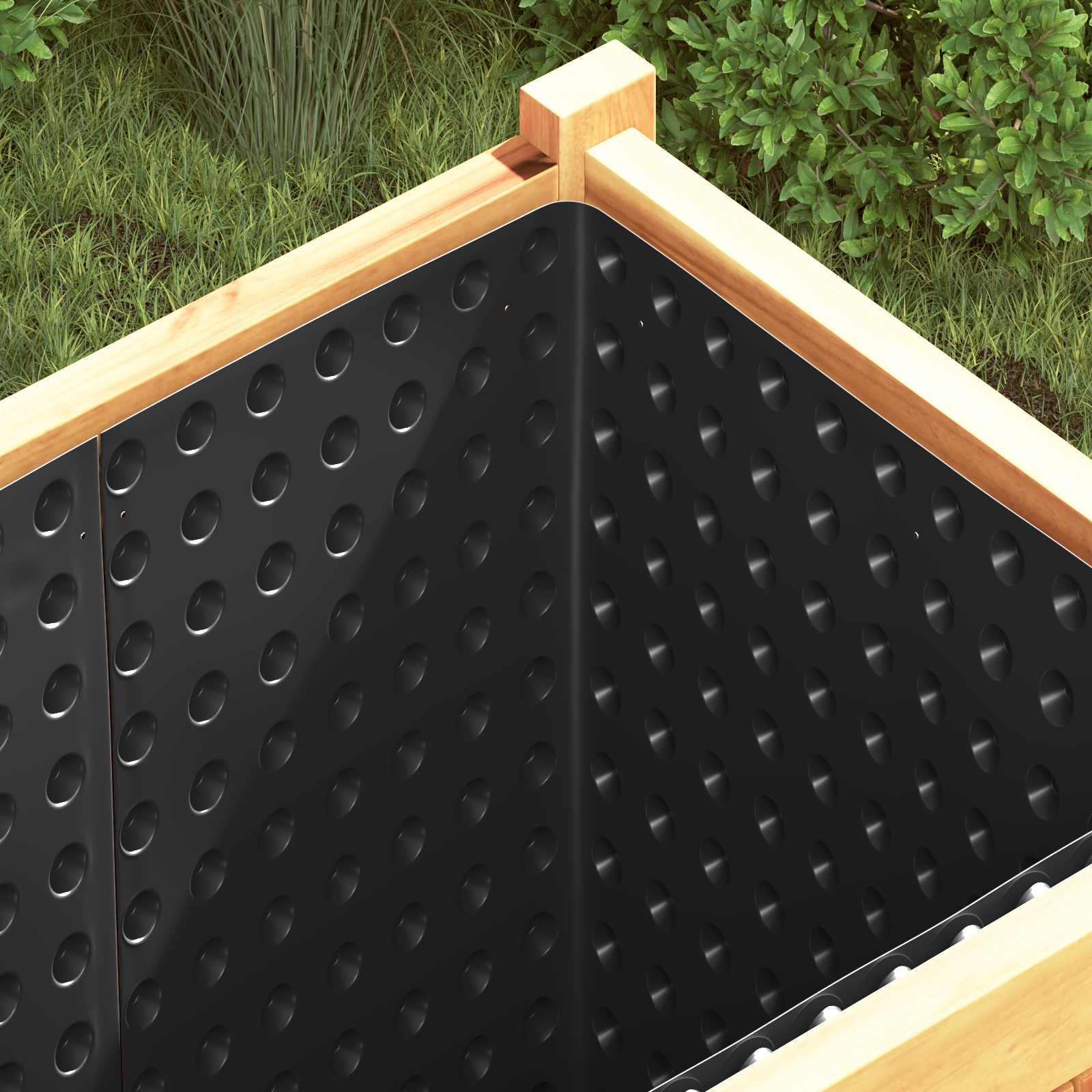 Gewelfde Drainageplaat 2 pcs Zwart 1 x 20 m HDPE – afbeelding 1
