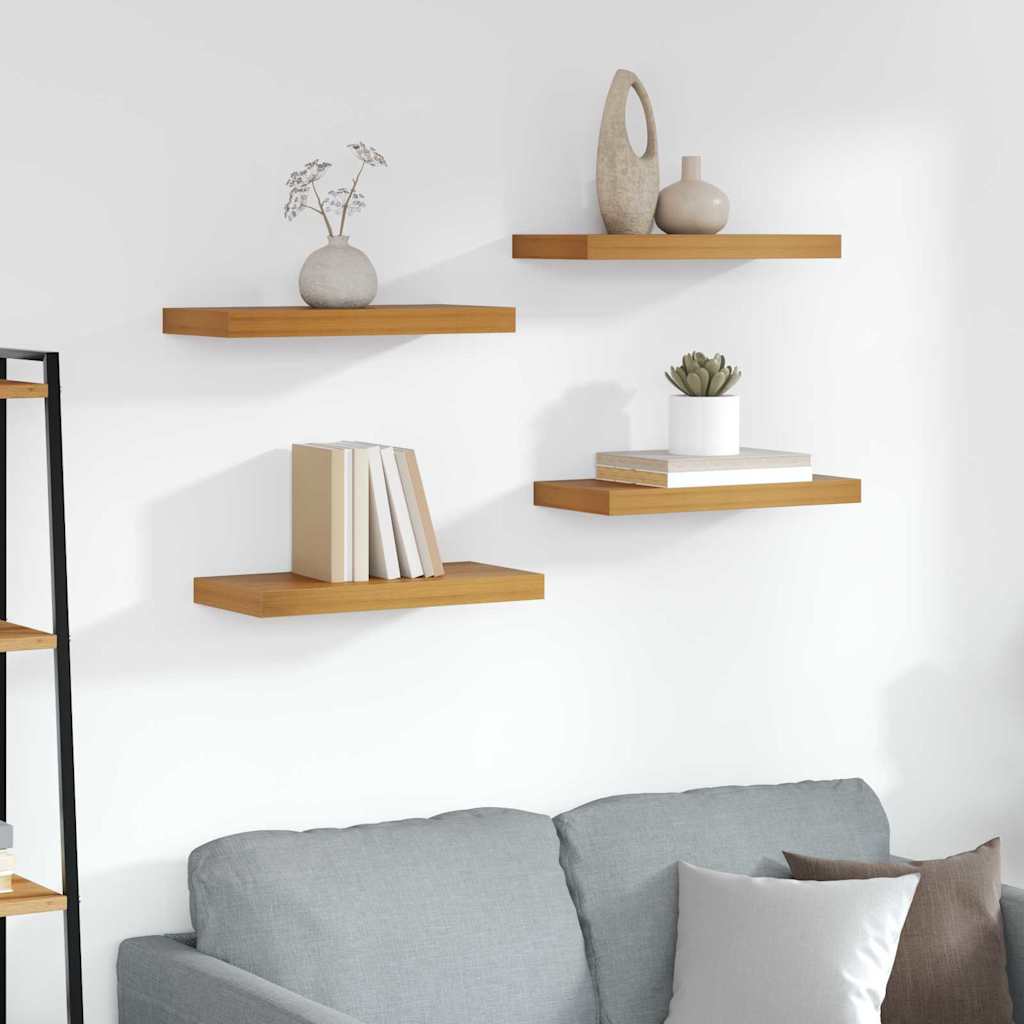 Wandplank Muurmontage 4 st Bruin 50 x 23,5 x 3,8 cm
