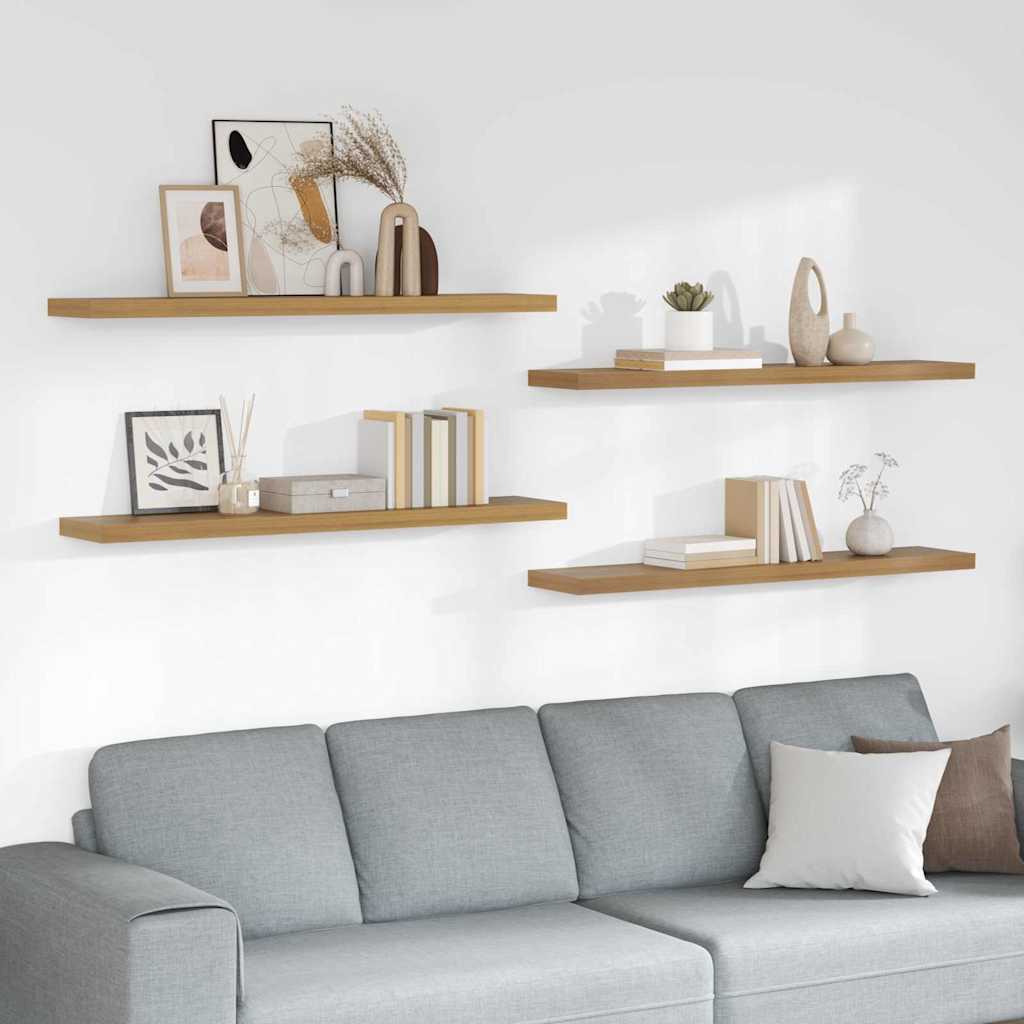 Wandplank Muurmontage 4 st Bruin 120 x 23,5 x 3,8 cm