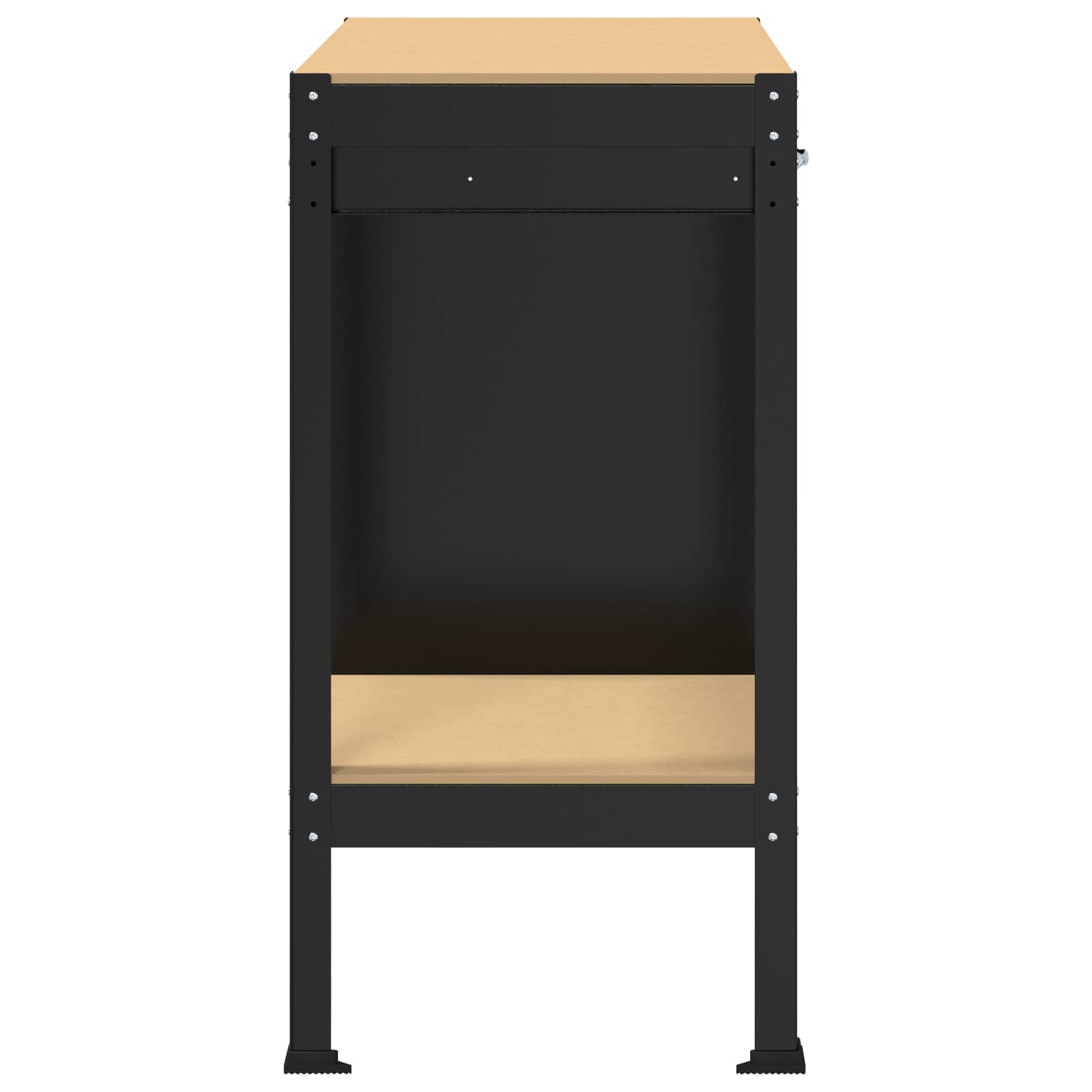 Werkbank met lade Zwart 90 x 49 x 91 cm Bewerkt hout en metaal – afbeelding 7