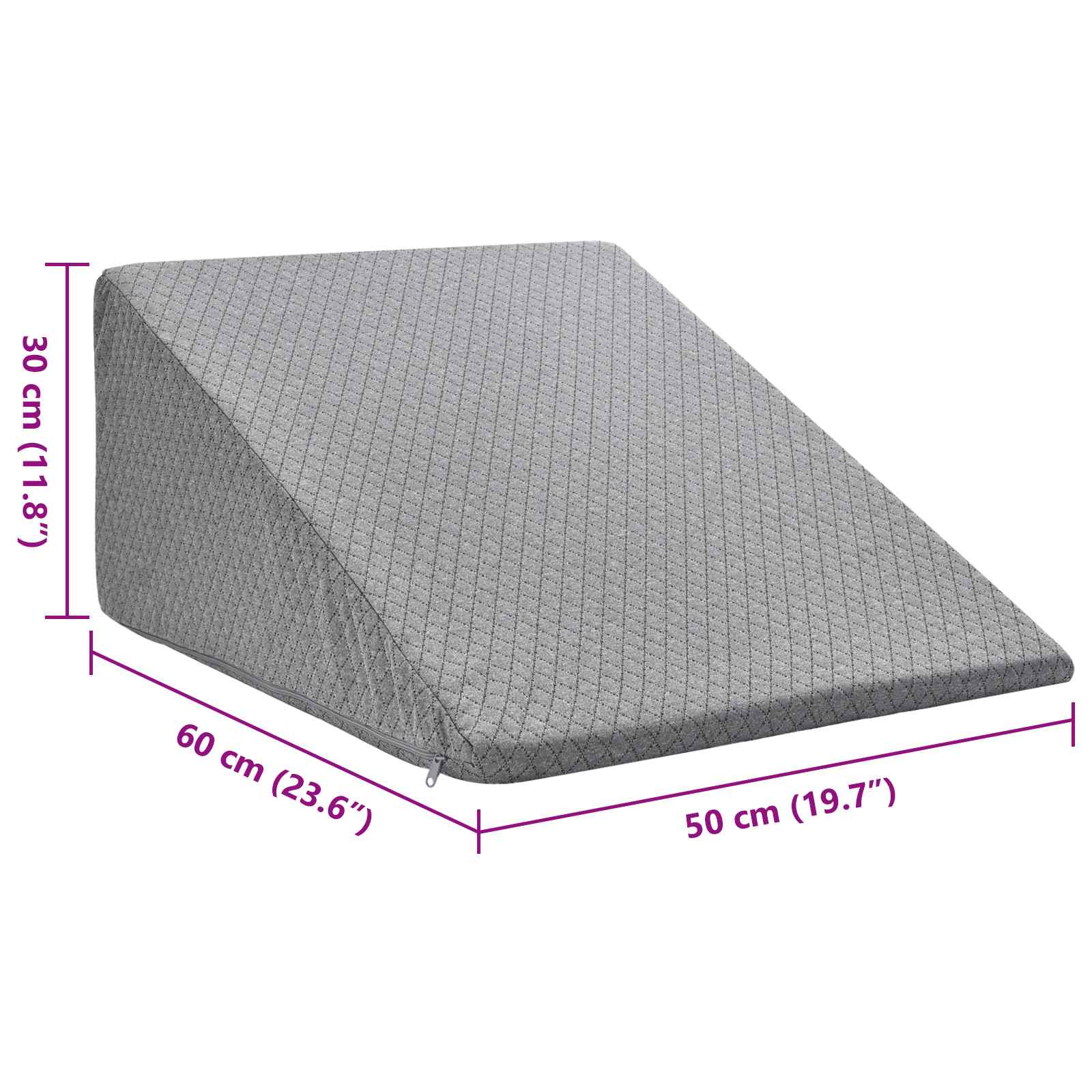 Been Kussen Effen Grijs 60 x 50 x 30 cm Traagschuim – afbeelding 9