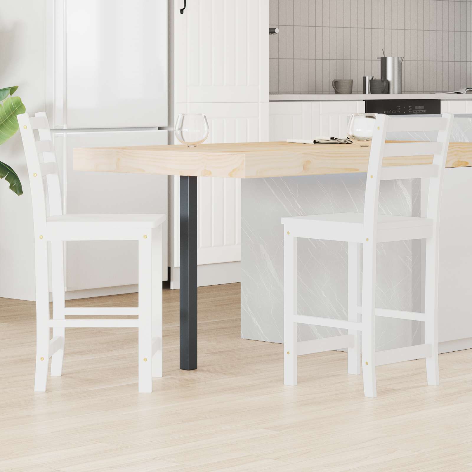 Eettafelstoelen 2 pcs Wit 40 x 47,5 x 99,5 cm
