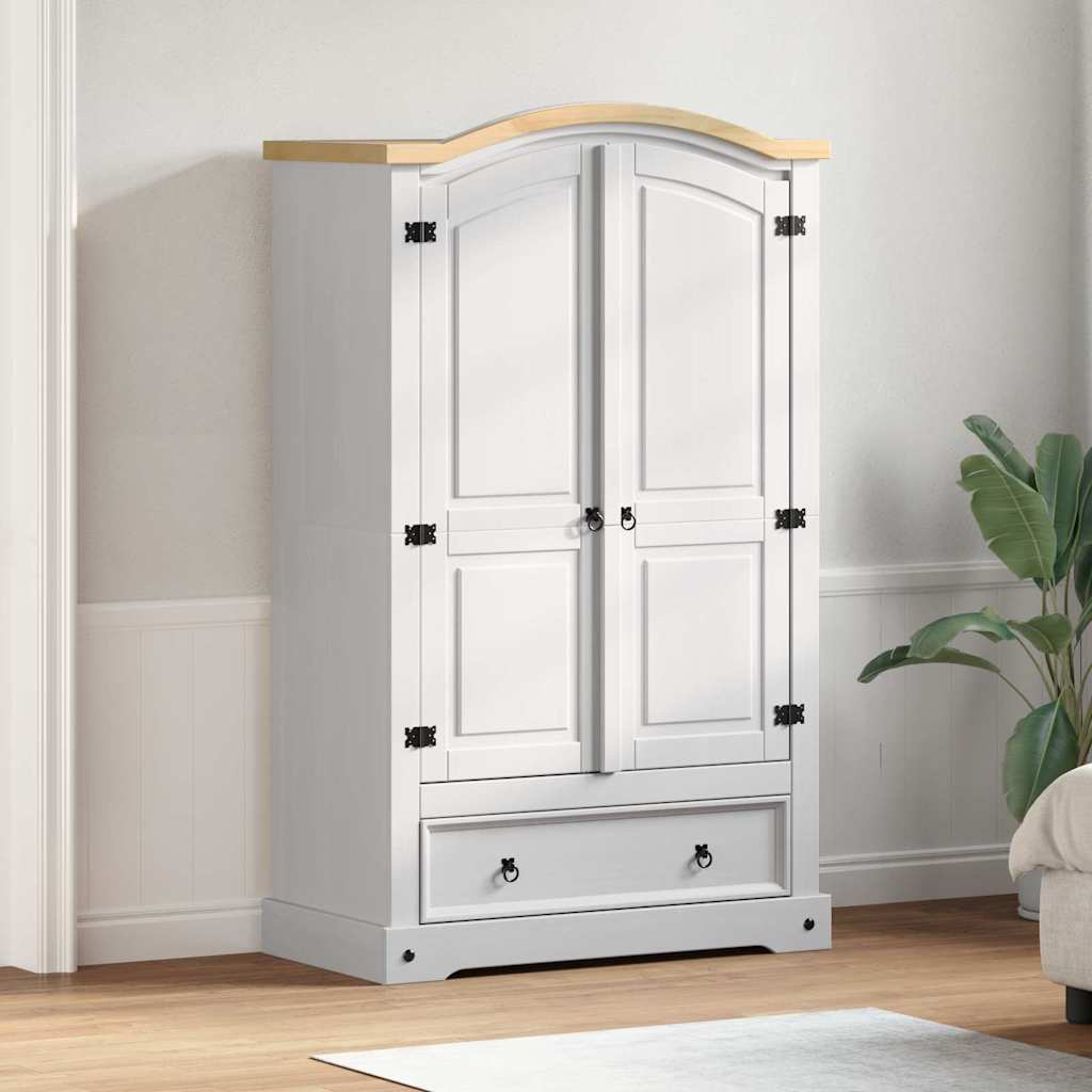 Kledingkast Corona Wit 101 x 52 x 170 cm Massief grenenhout