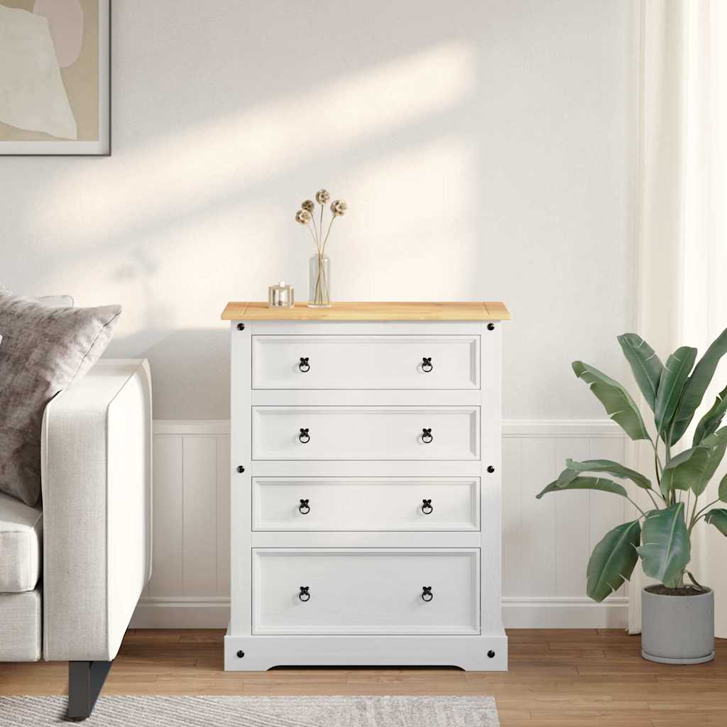 Opbergkisten Corona Wit 92 x 48 x 114 cm Massief Vurenhout