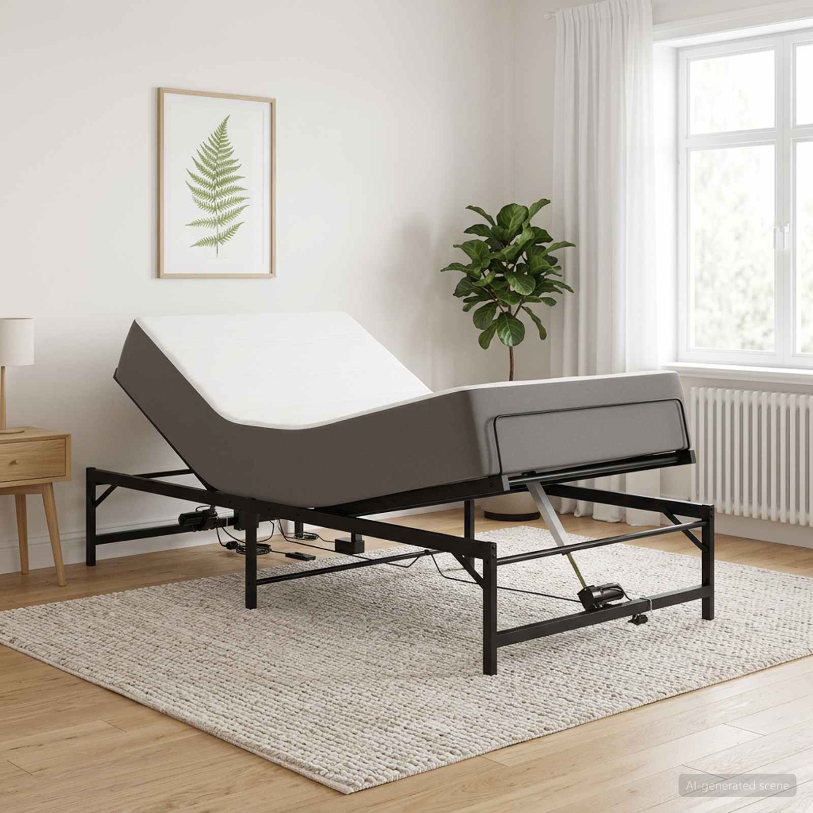 Elektrisch Verstelbaar Bedframe Zwart 100 x 190 cm Staal – afbeelding 1