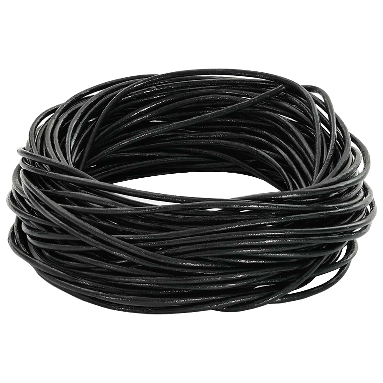 Leren Koord Zwart Ø2 mm x 50 m Leer